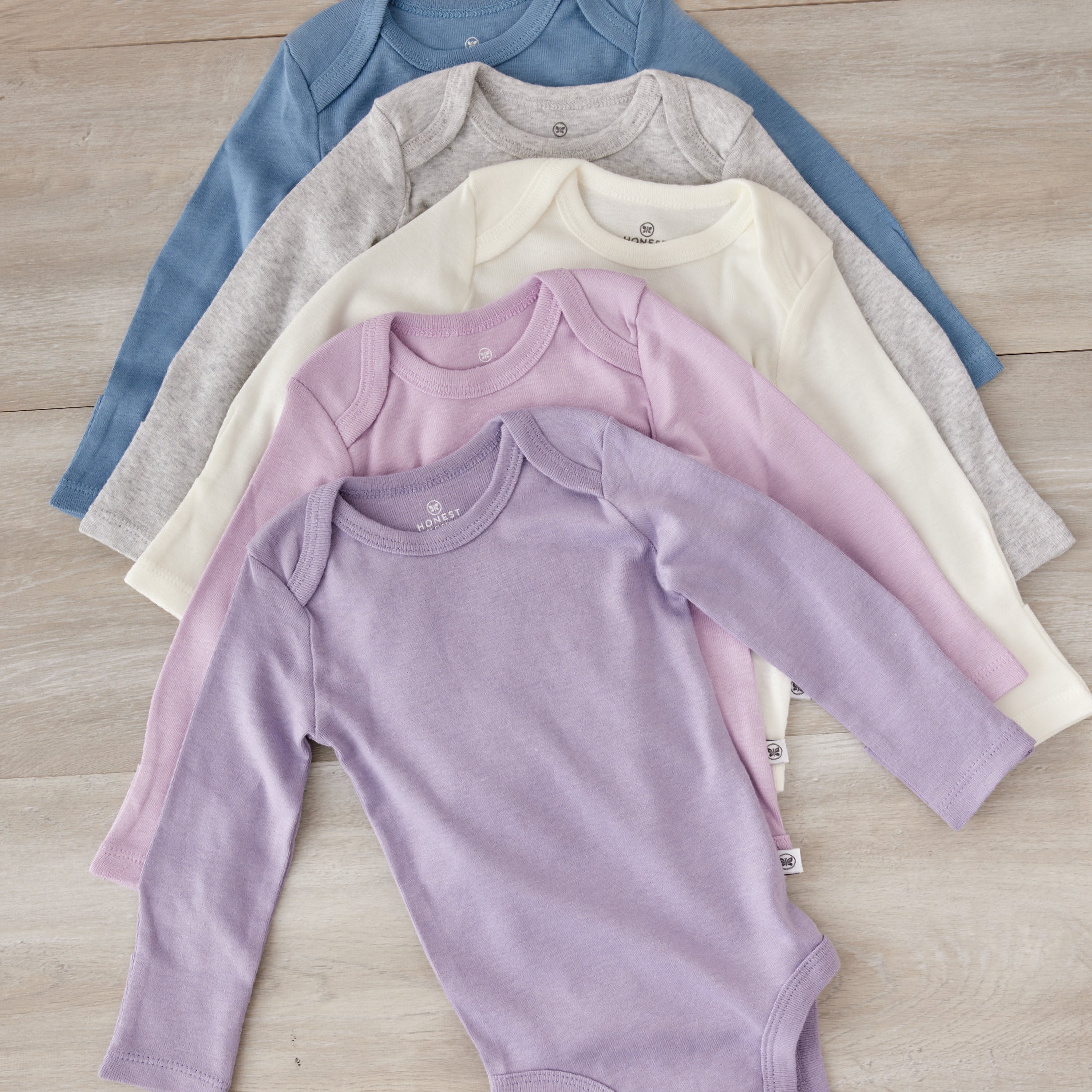 5-Pack Organic Cotton Long Sleeve Bodysuits