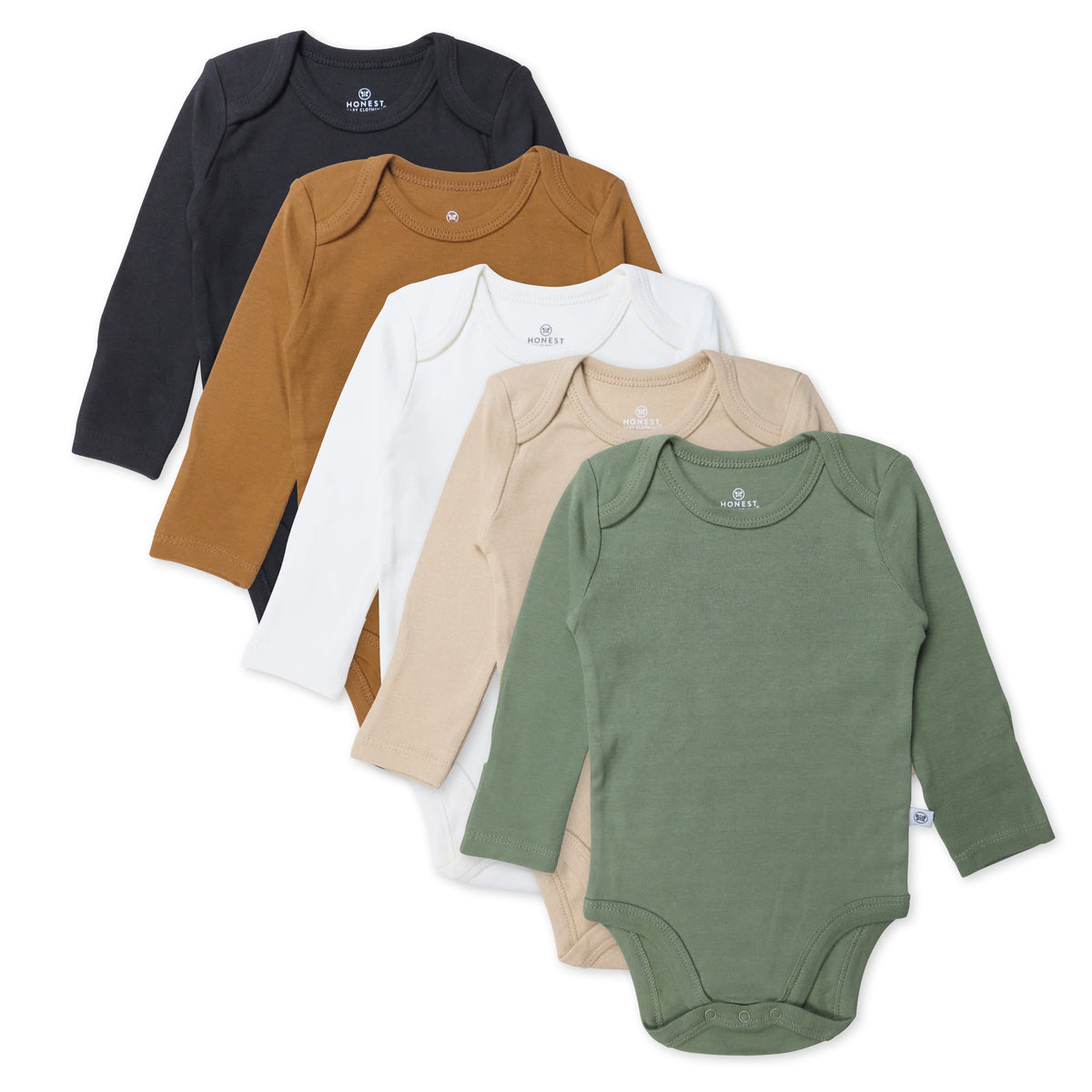 5-Pack Organic Cotton Long Sleeve Bodysuits