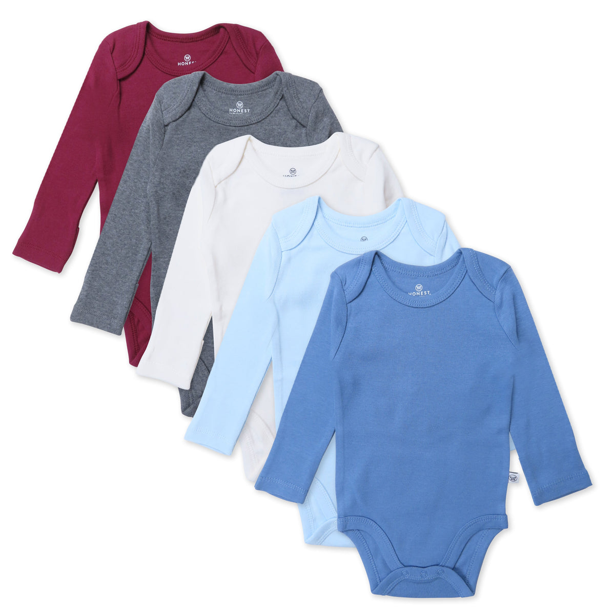 5-Pack Organic Cotton Long Sleeve Bodysuits