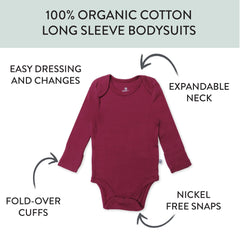 5-Pack Organic Cotton Long Sleeve Bodysuits