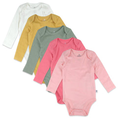 5-Pack Organic Cotton Long Sleeve Bodysuits