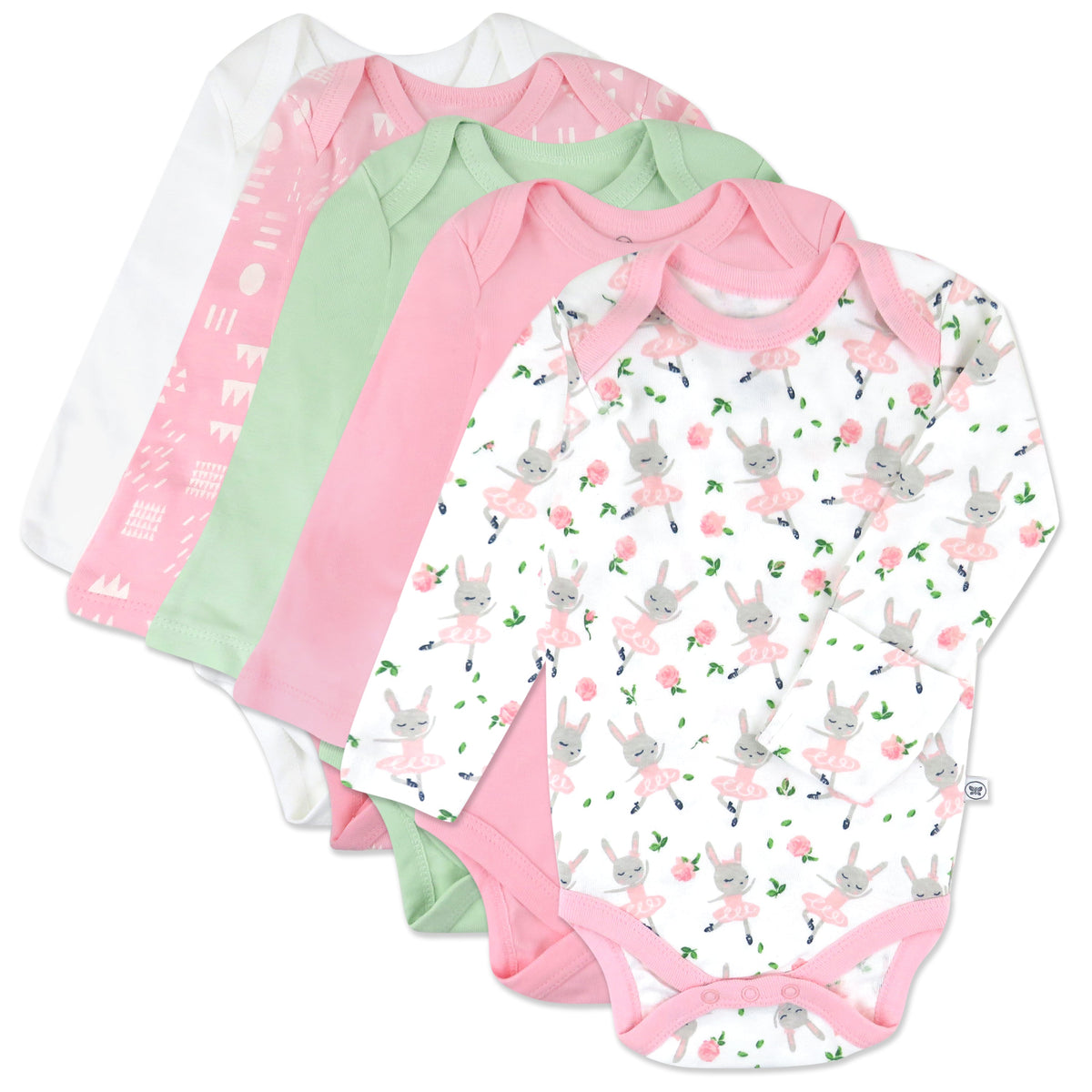 5-Pack Organic Cotton Long Sleeve Bodysuits