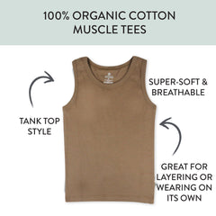 5-Pack Organic Cotton Sleeveless Muscle T-Shirts