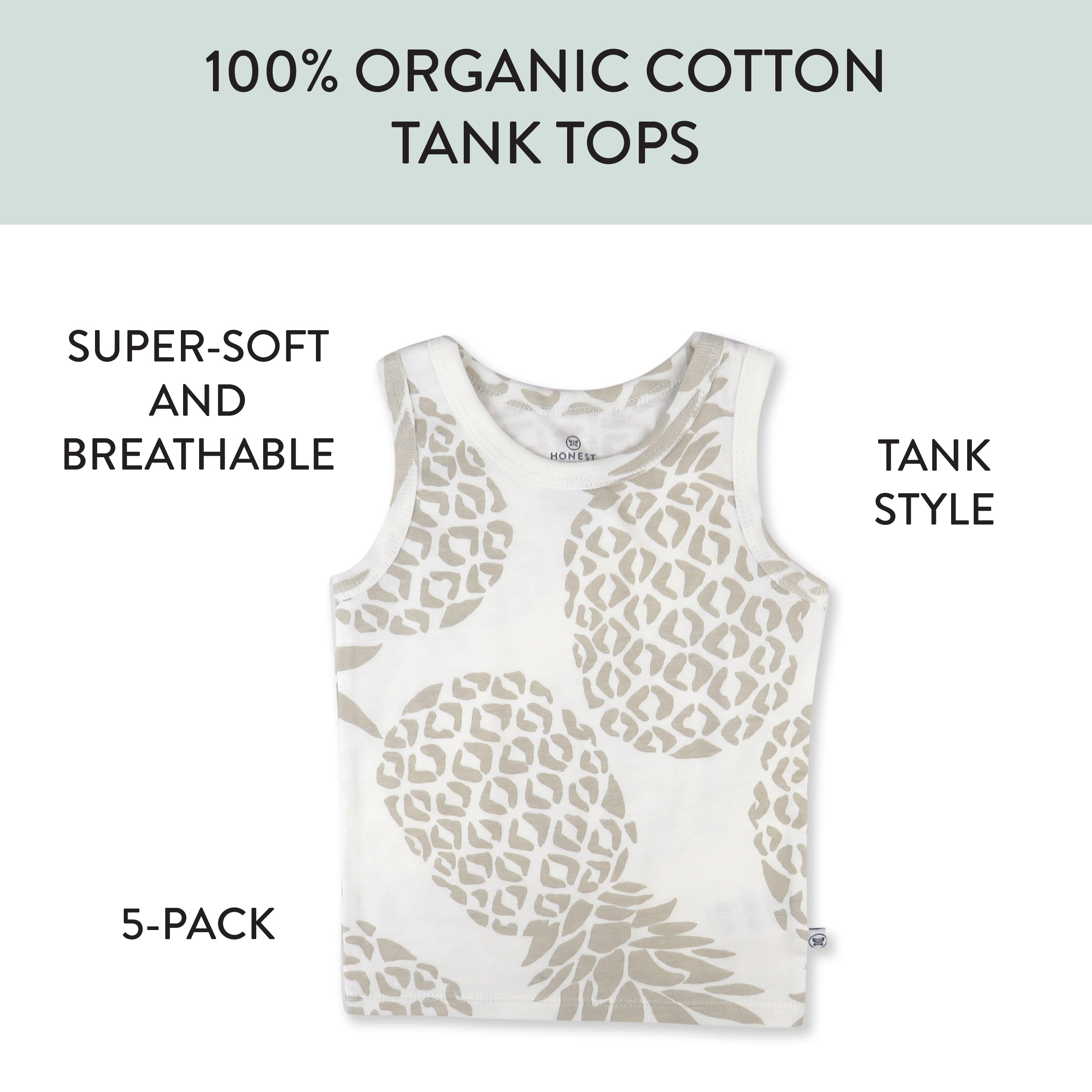 5-Pack Organic Cotton Sleeveless Muscle T-Shirts
