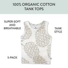 5-Pack Organic Cotton Sleeveless Muscle T-Shirts