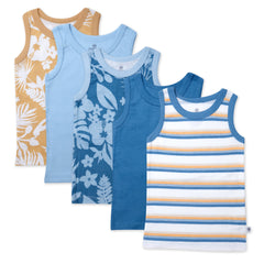 5-Pack Organic Cotton Sleeveless Muscle T-Shirts