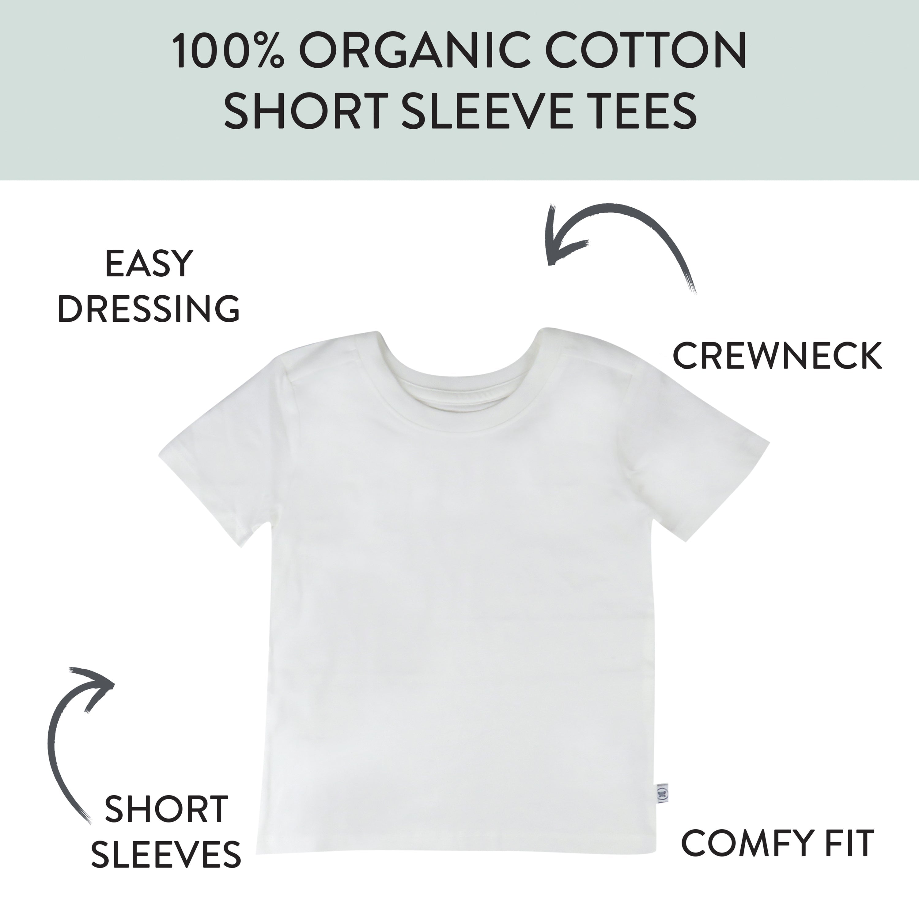 5-Pack Organic Cotton Short Sleeve T-Shirts