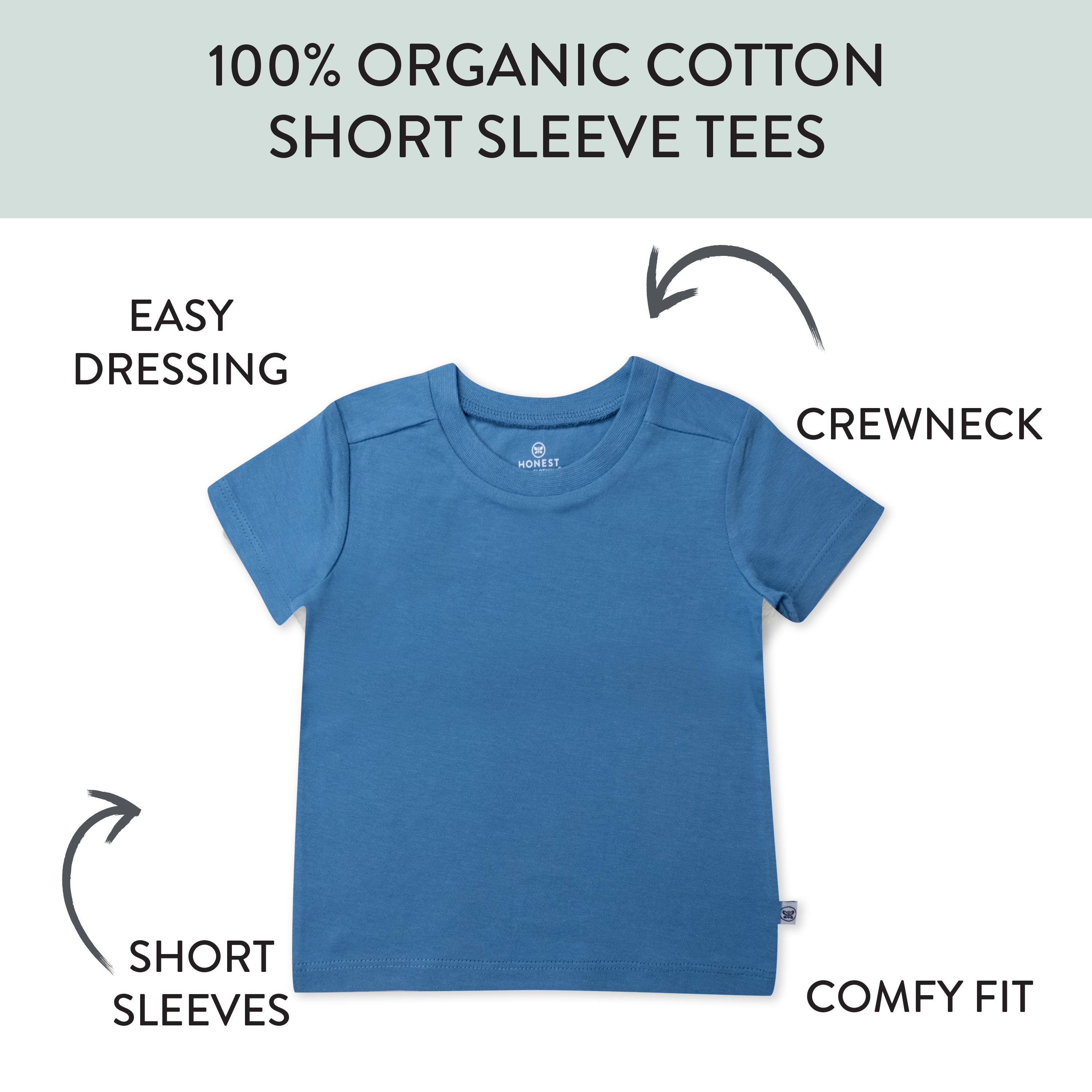 5-Pack Organic Cotton Short Sleeve T-Shirts