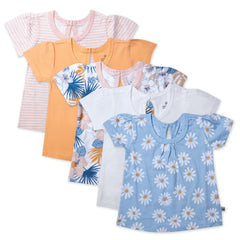 5-Pack Organic Cotton Girls' Short Sleeve T-Shirts