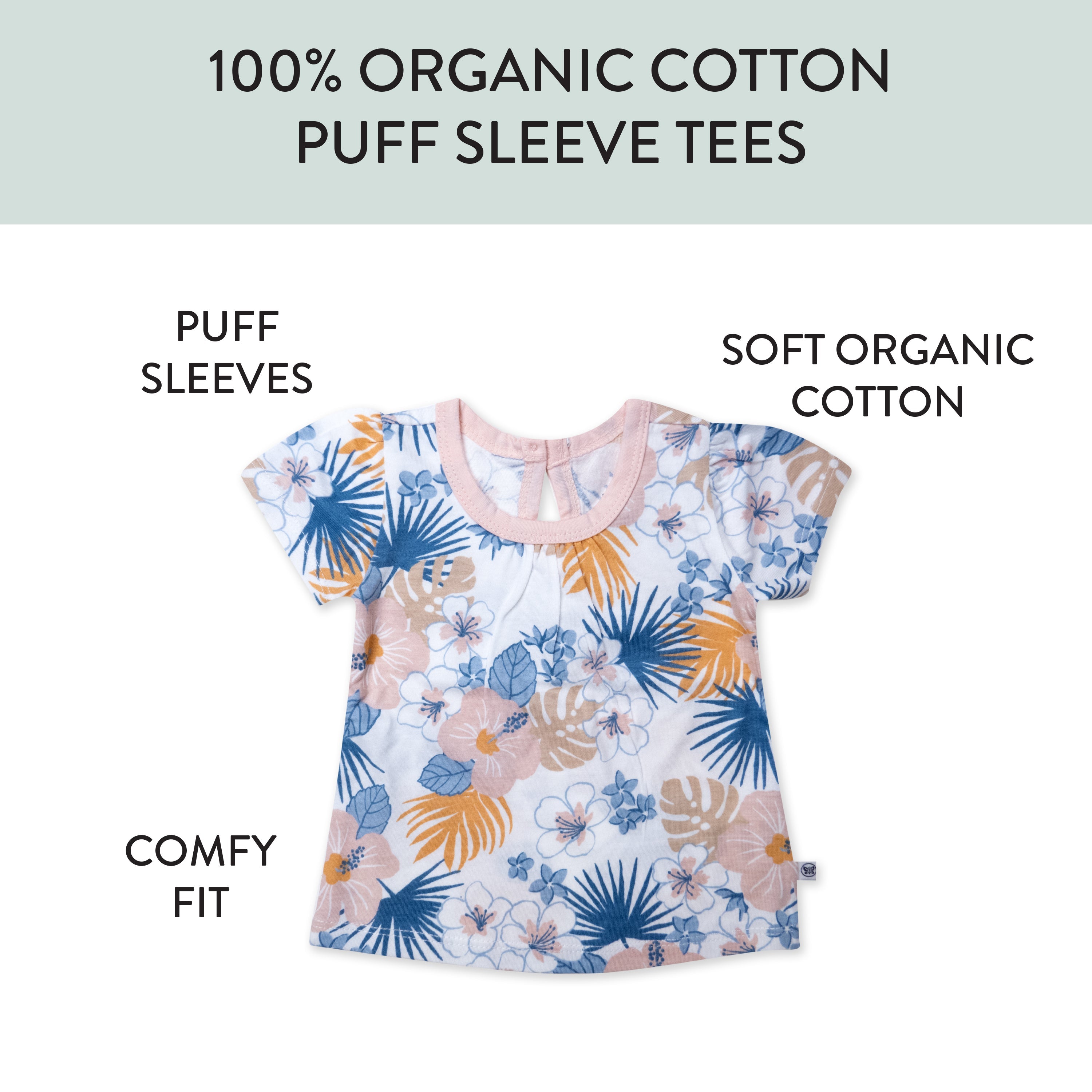 5-Pack Organic Cotton Girls' Short Sleeve T-Shirts