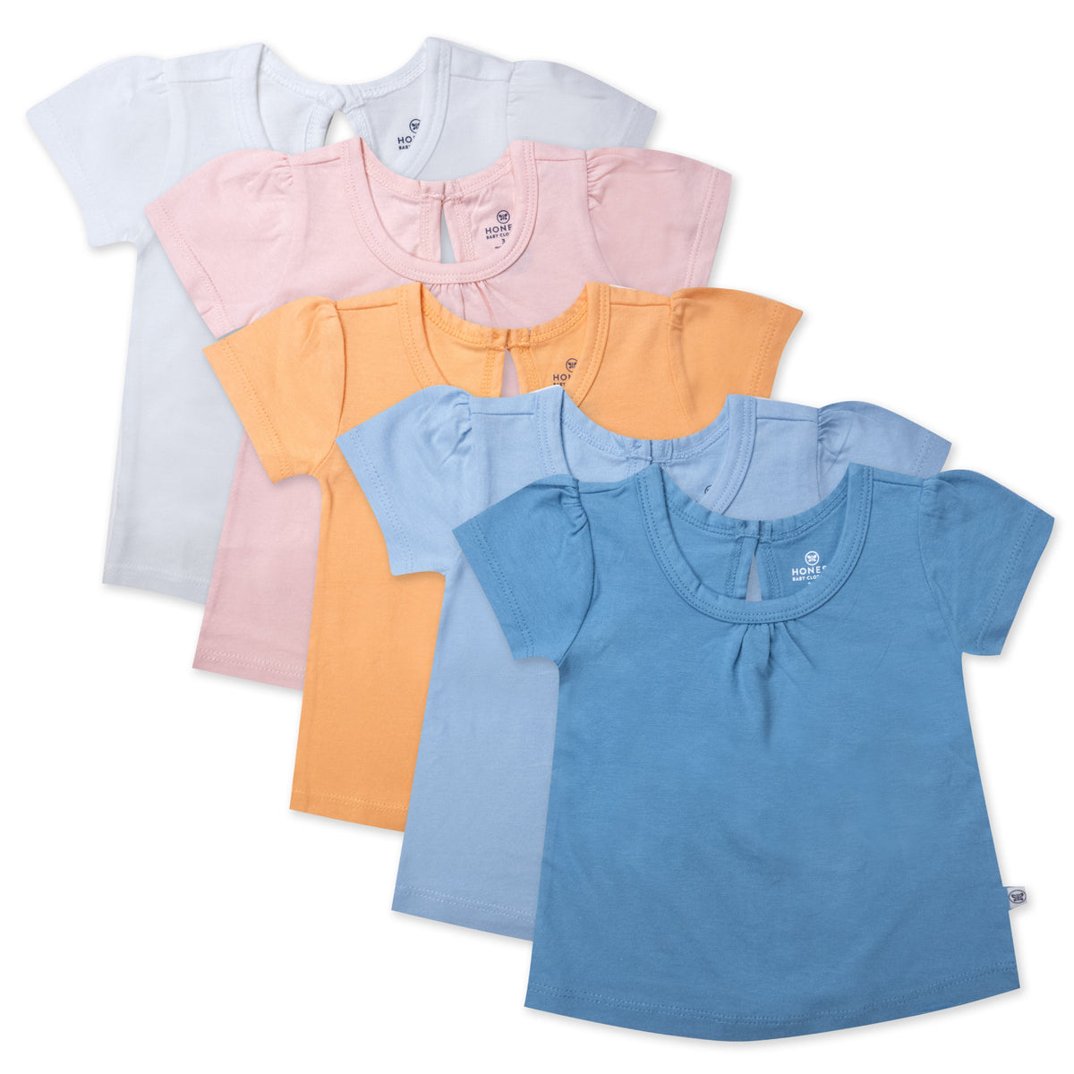 5-Pack Organic Cotton Girls' Short Sleeve T-Shirts
