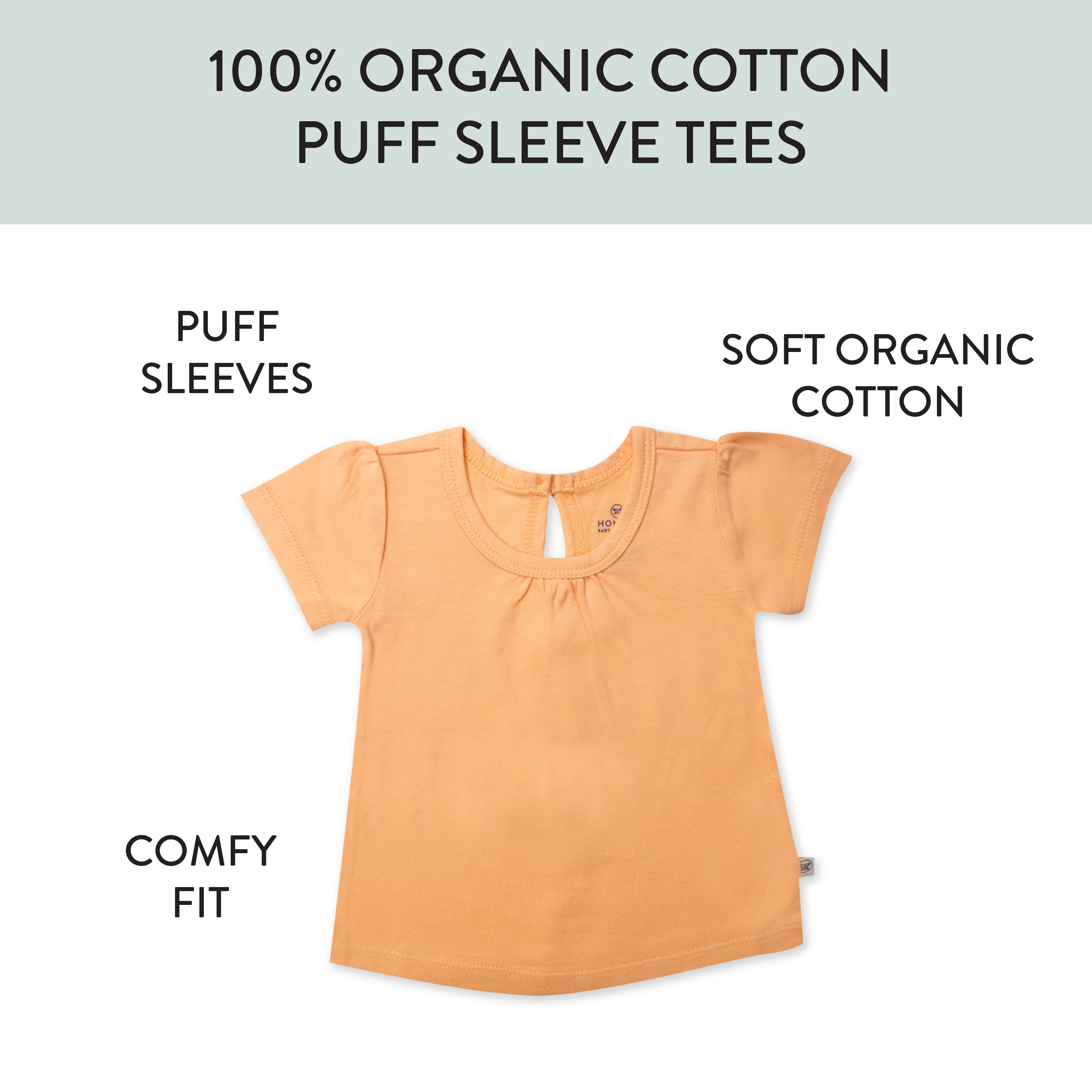 5-Pack Organic Cotton Girls' Short Sleeve T-Shirts