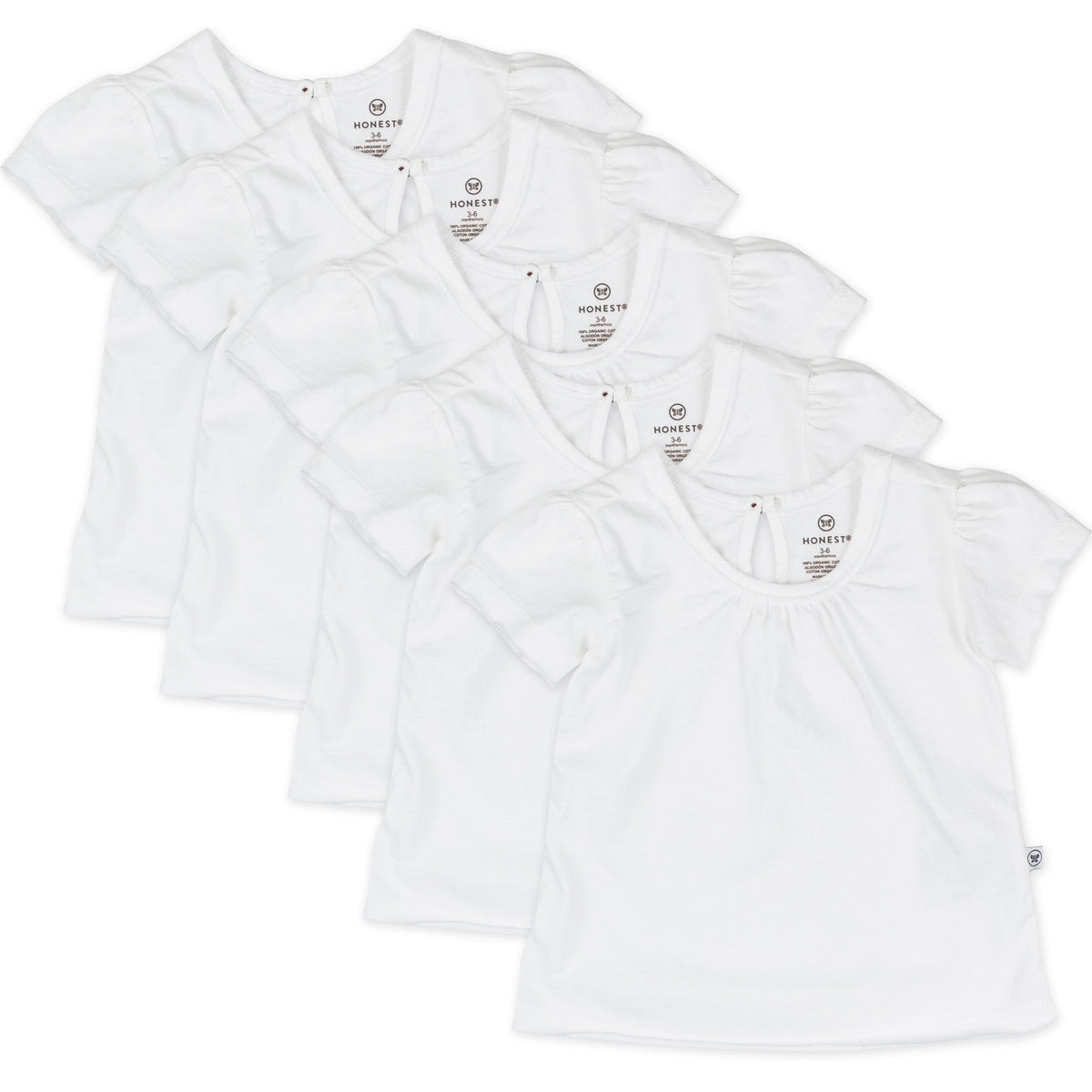 5-Pack Organic Cotton Girls' Short Sleeve T-Shirts