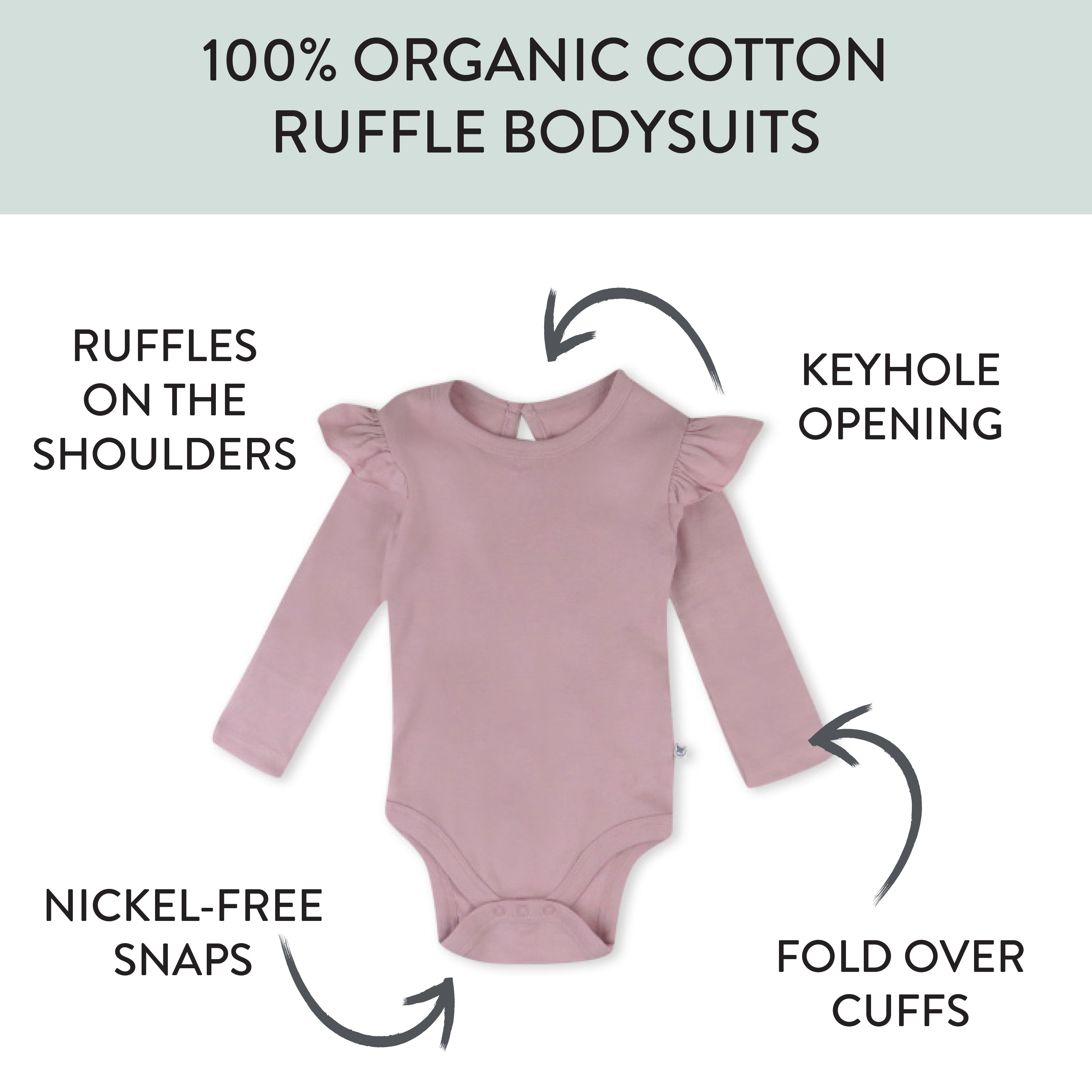 5-Pack Organic Cotton Long Sleeve Bodysuits
