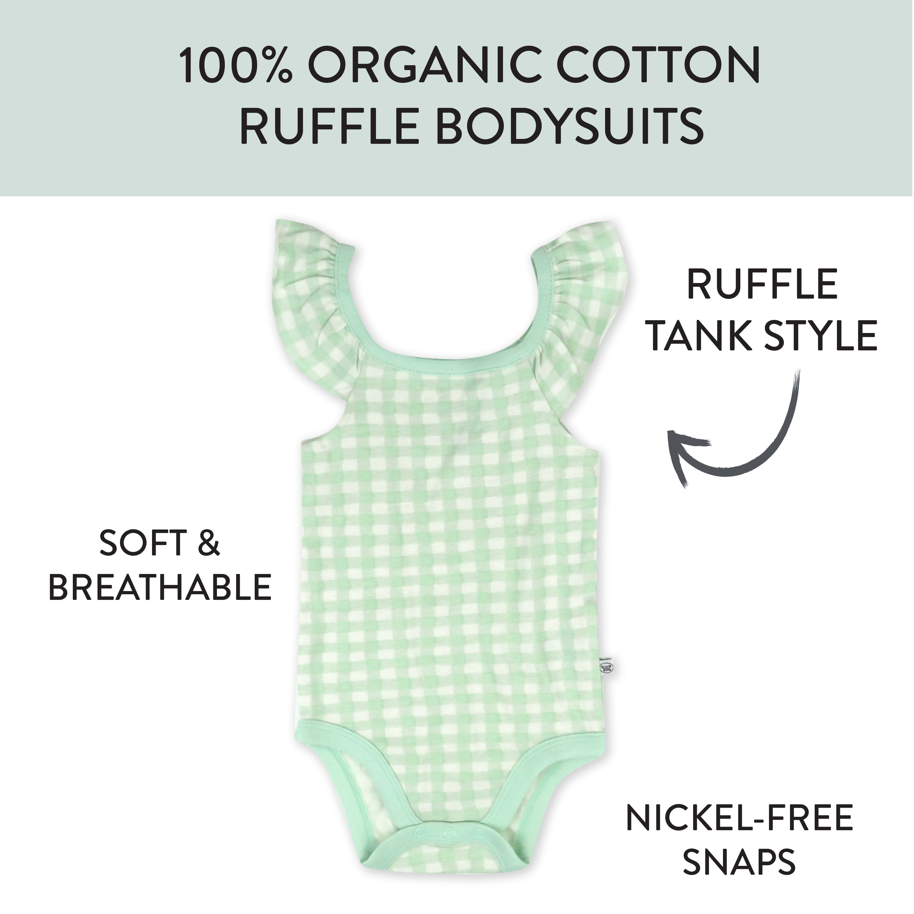 5-Pack Organic Cotton Sleeveless Bodysuits