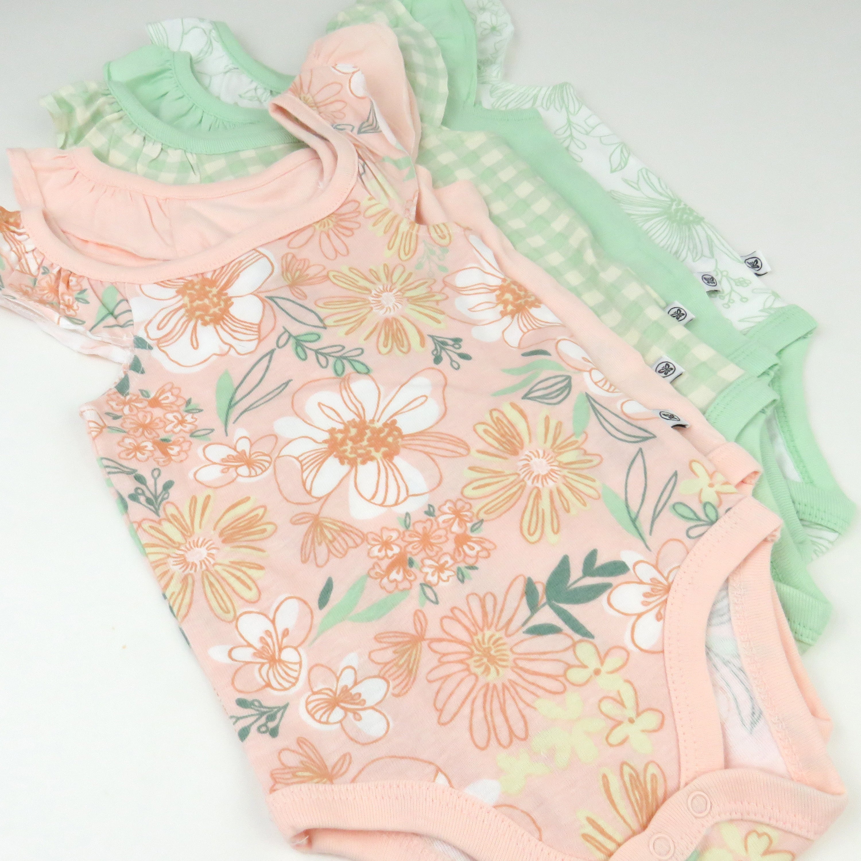 5-Pack Organic Cotton Sleeveless Bodysuits