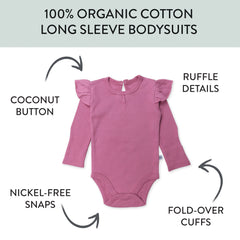 5-Pack Long Sleeve Ruffle Shoulder Bodysuit Set