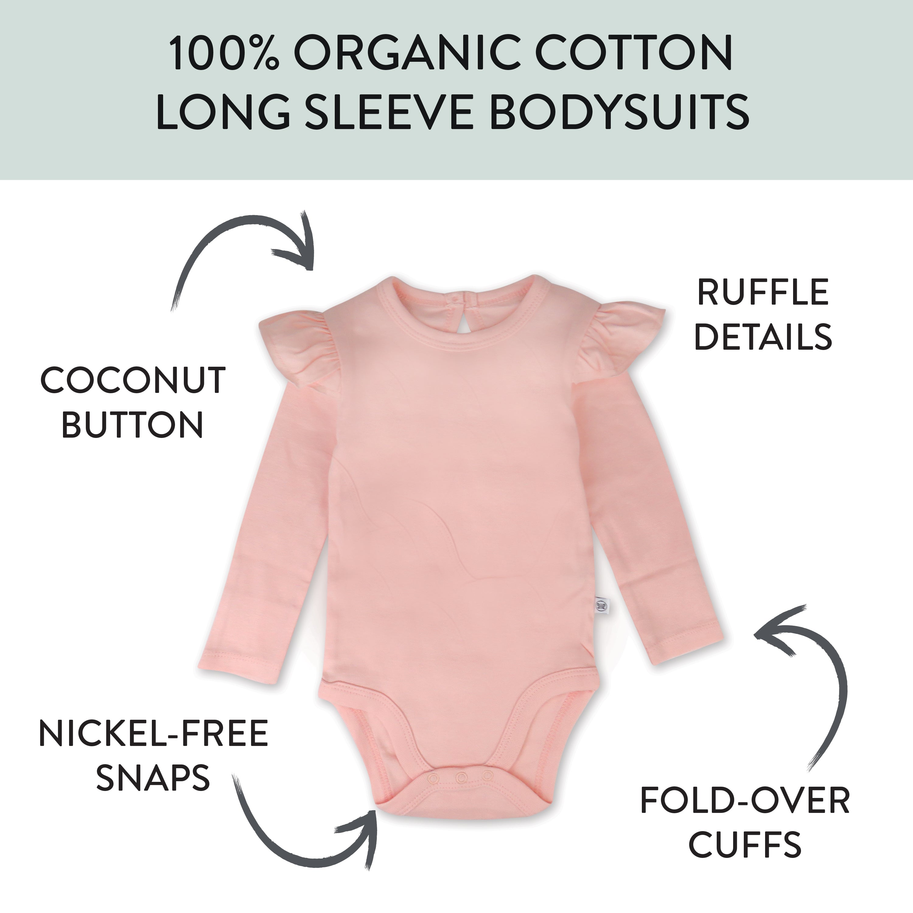 5-Pack Organic Cotton Long Sleeve Bodysuits