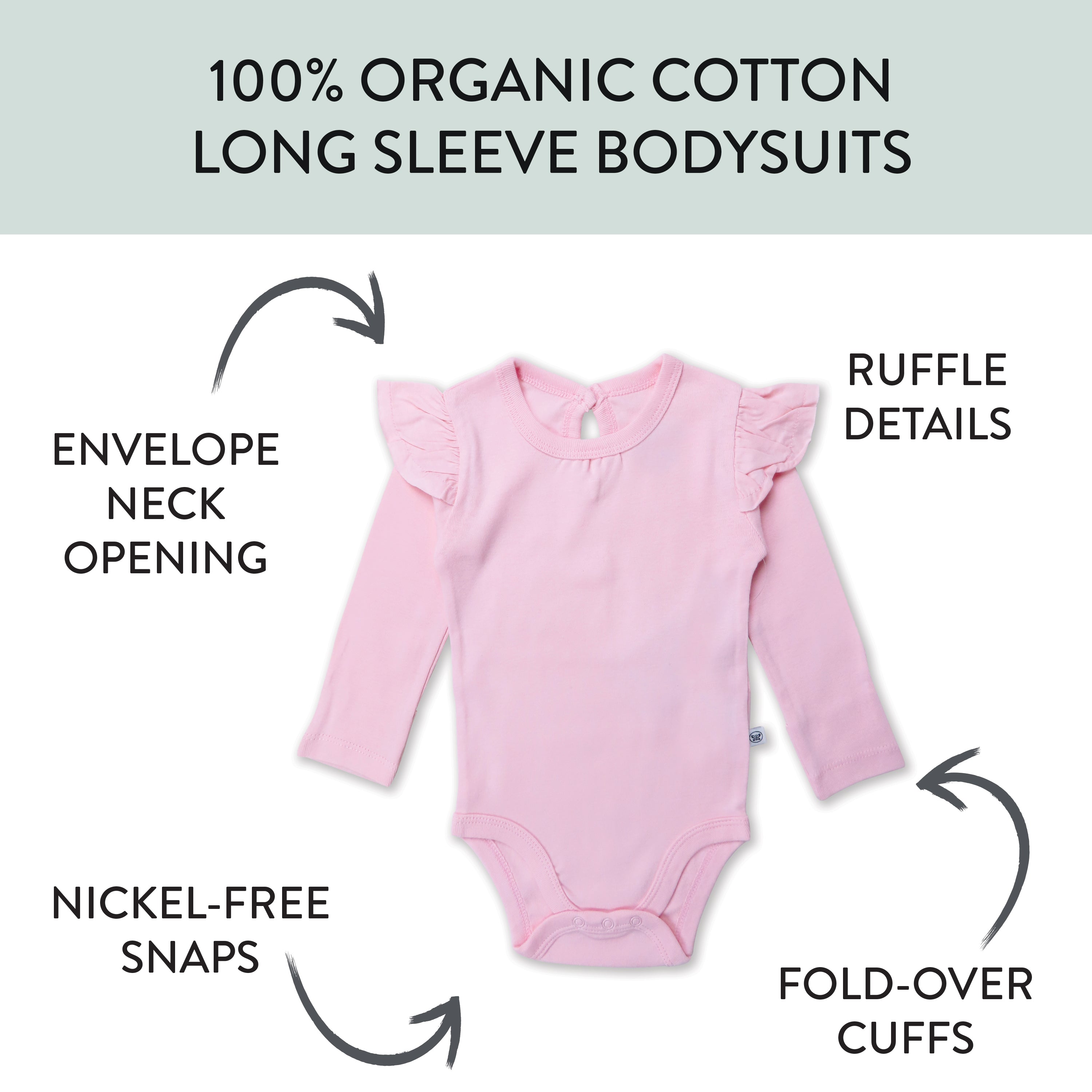 5-Pack Organic Cotton Long Sleeve Bodysuits