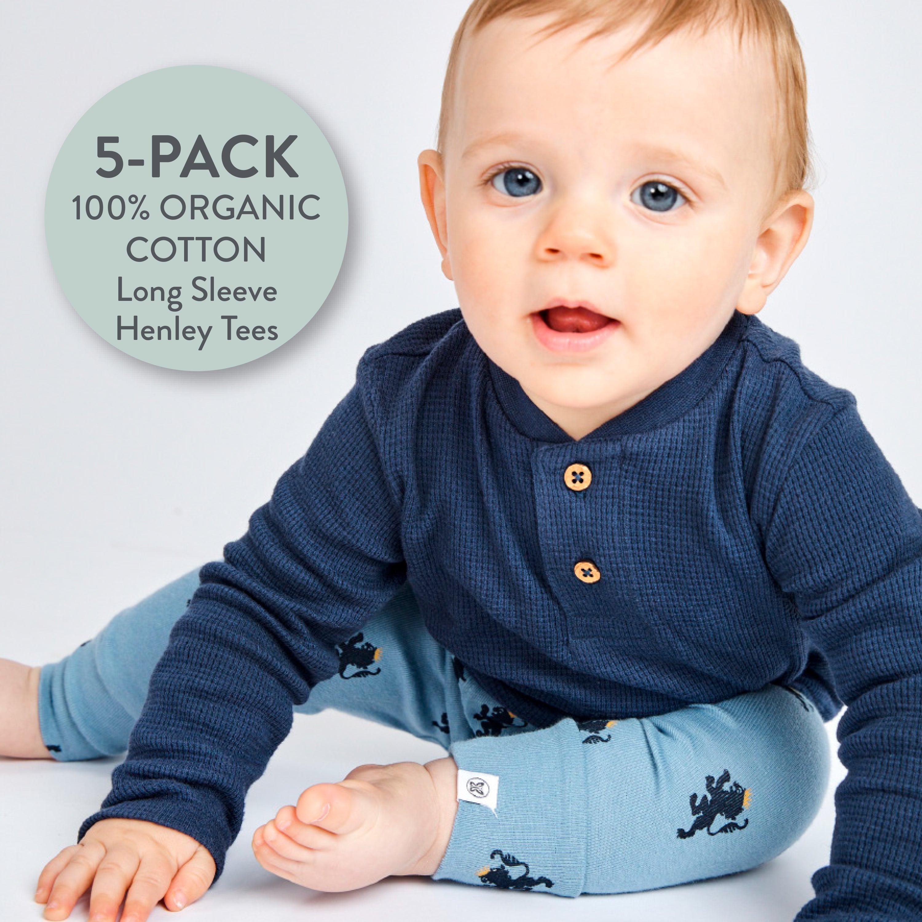 5-Pack Waffle Henley