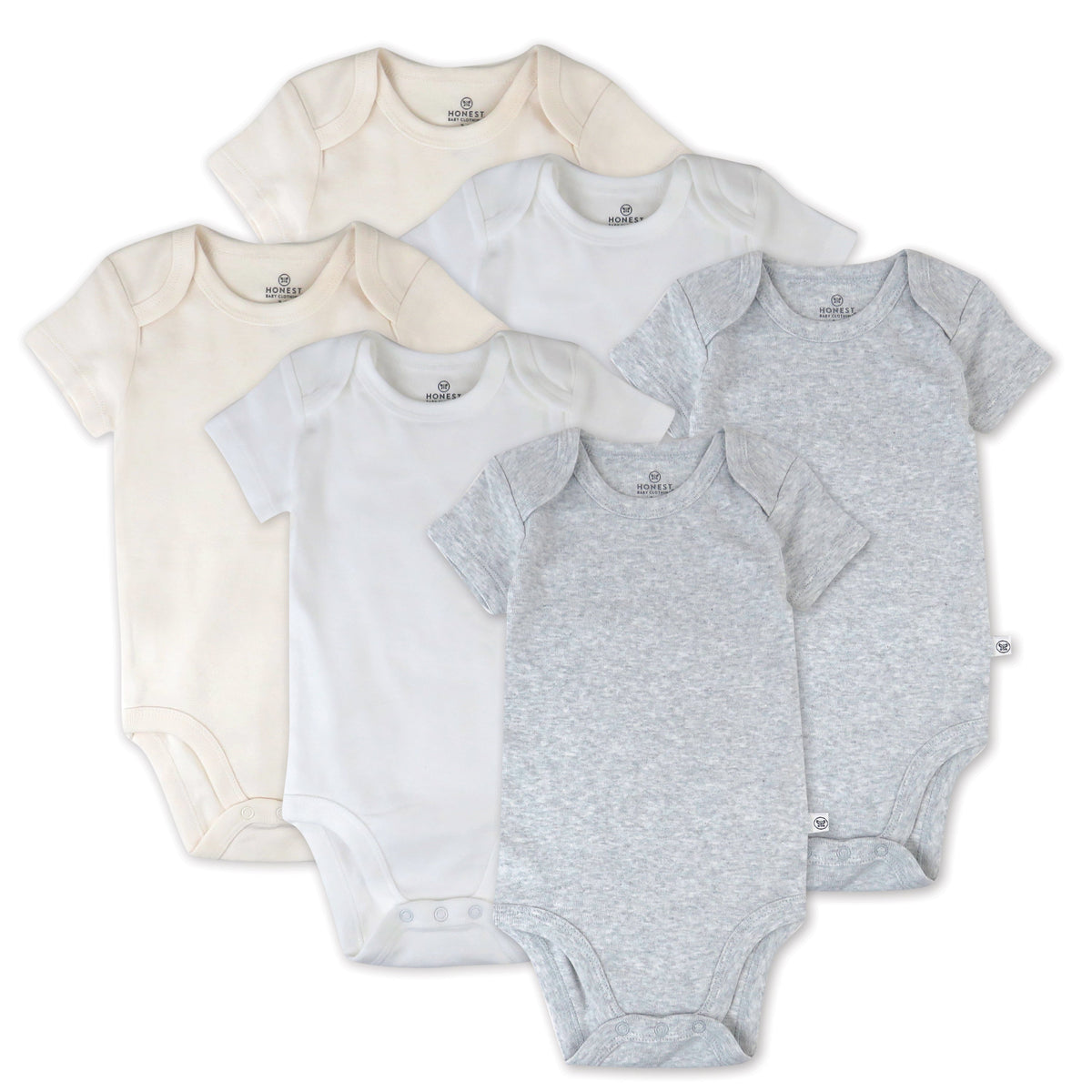 6-Pack Organic Cotton Short Sleeve Bodysuits