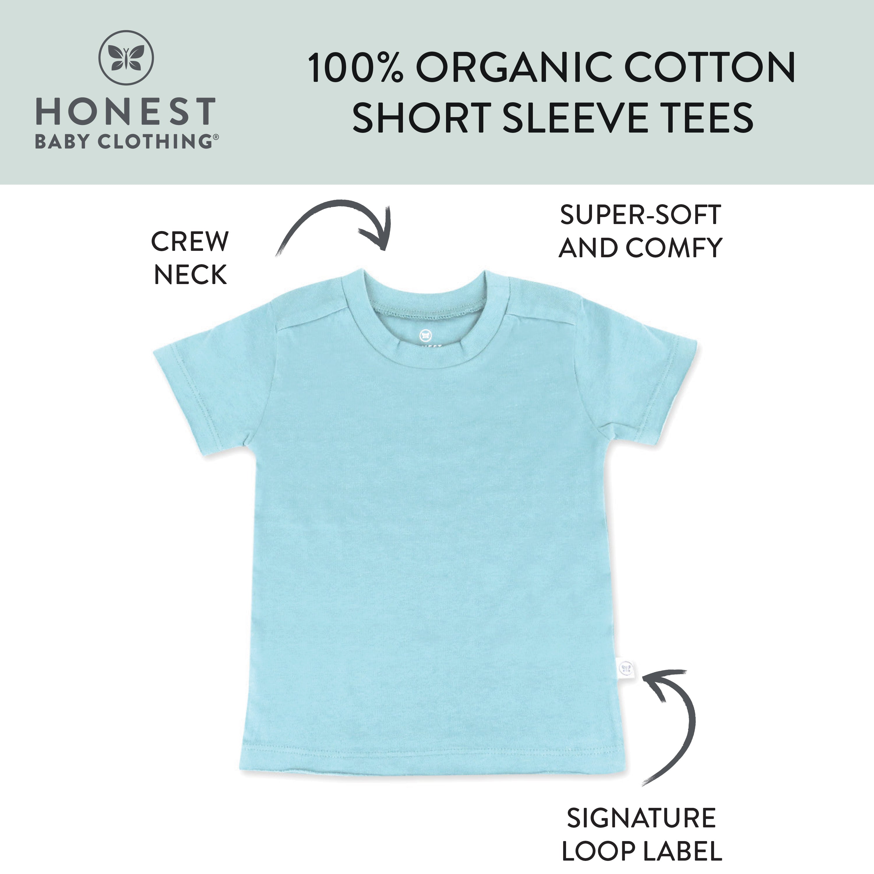 8-Pack Organic Cotton Short Sleeve T-Shirts