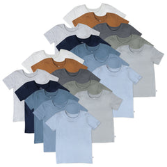 20-Pack Organic Cotton Short Sleeve T-Shirts Bundle