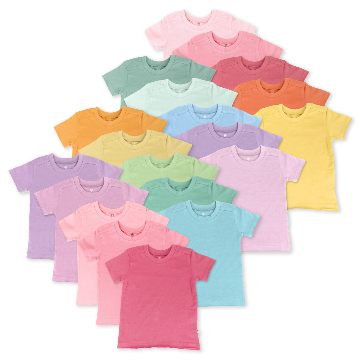 20-Pack Organic Cotton Short Sleeve T-Shirts Bundle
