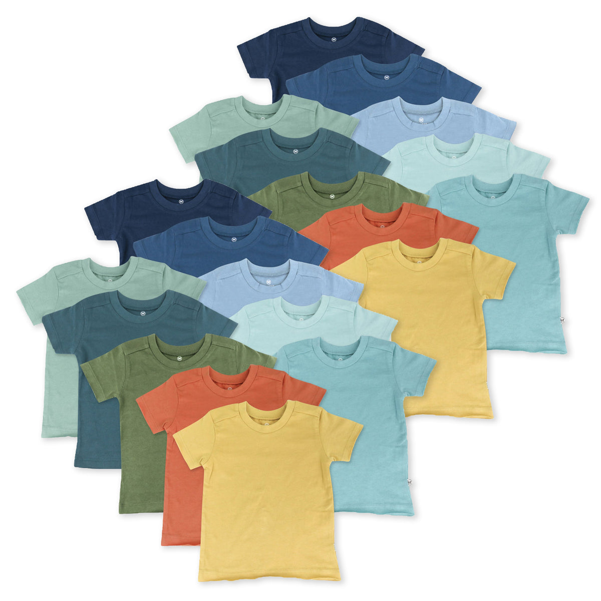 20-Pack Organic Cotton Short Sleeve T-Shirts Bundle