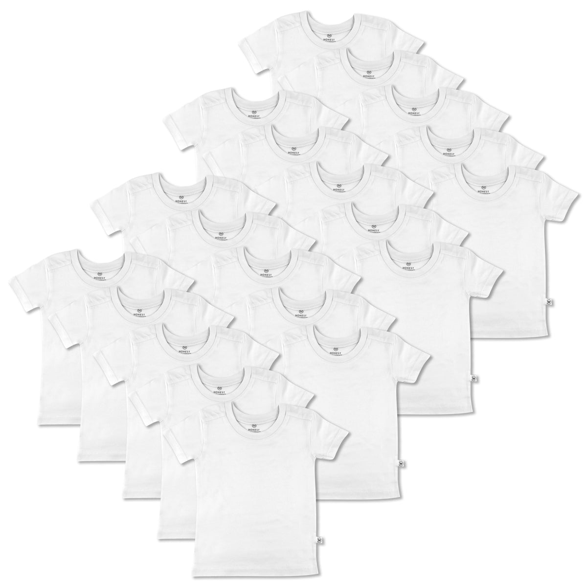 20-Pack Organic Cotton Short Sleeve T-Shirts Bundle