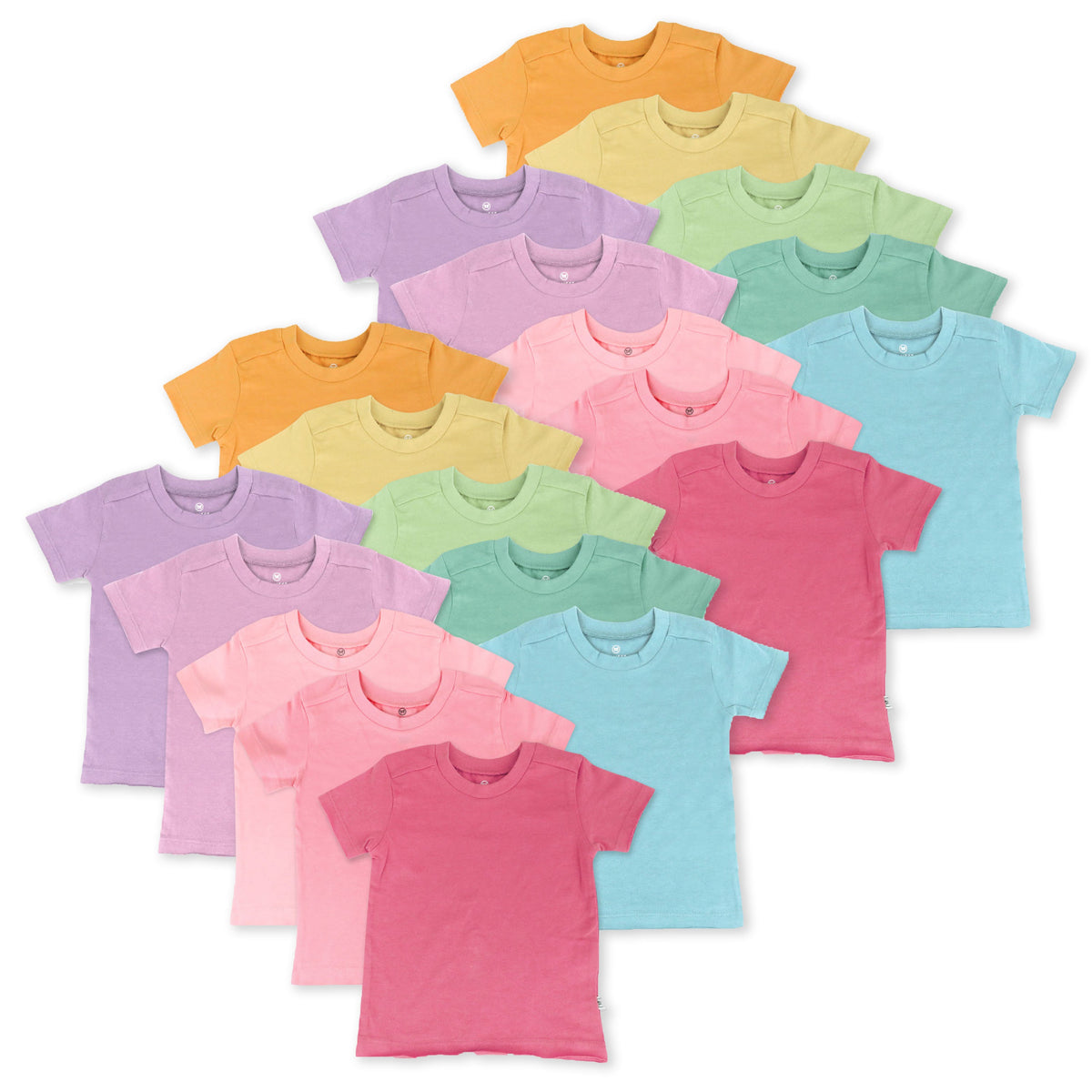20-Pack Organic Cotton Short Sleeve T-Shirts Bundle