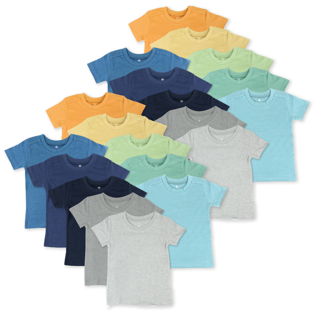 20-Pack Organic Cotton Short Sleeve T-Shirts Bundle