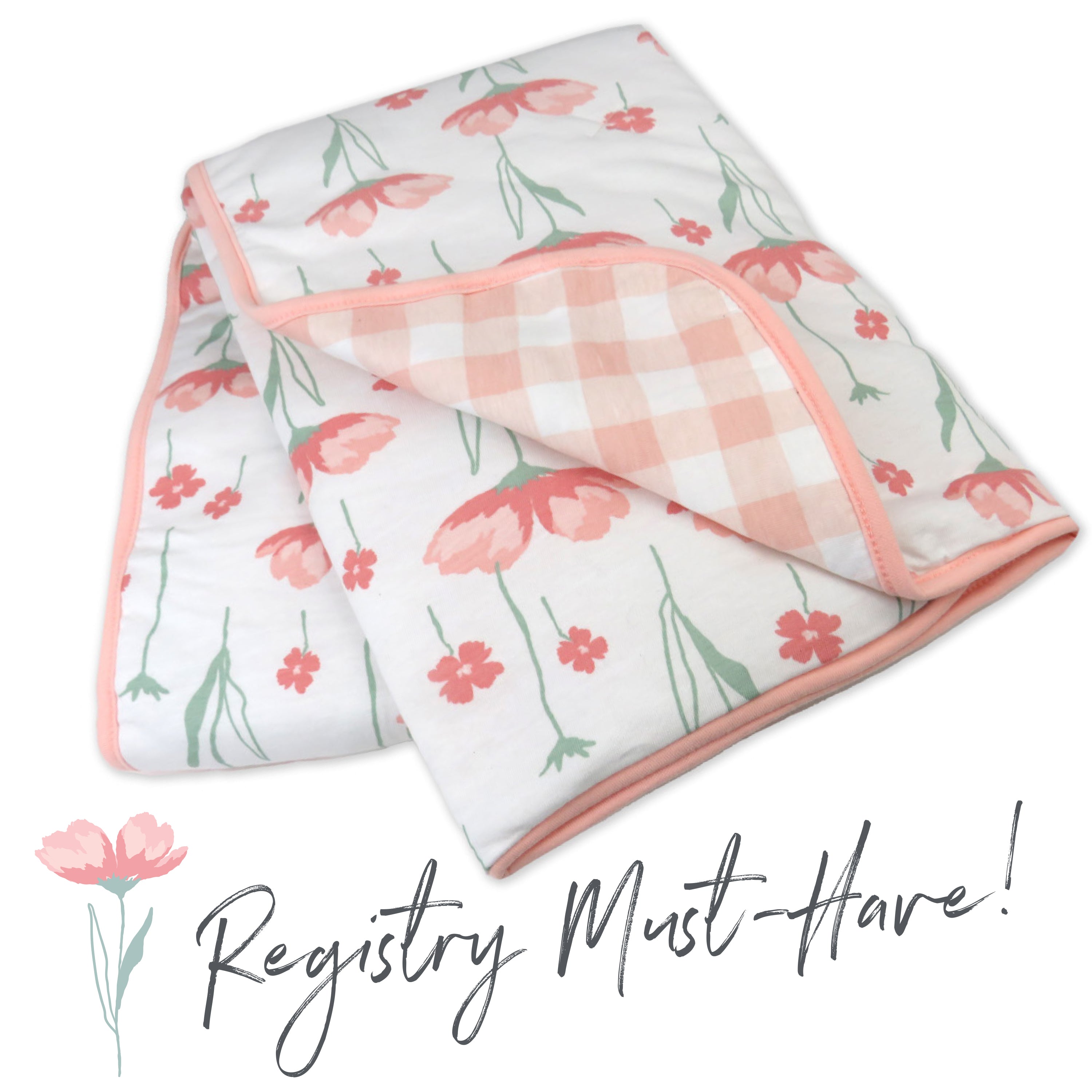 Organic Cotton Hand-Quilted Reversible Baby Blanket