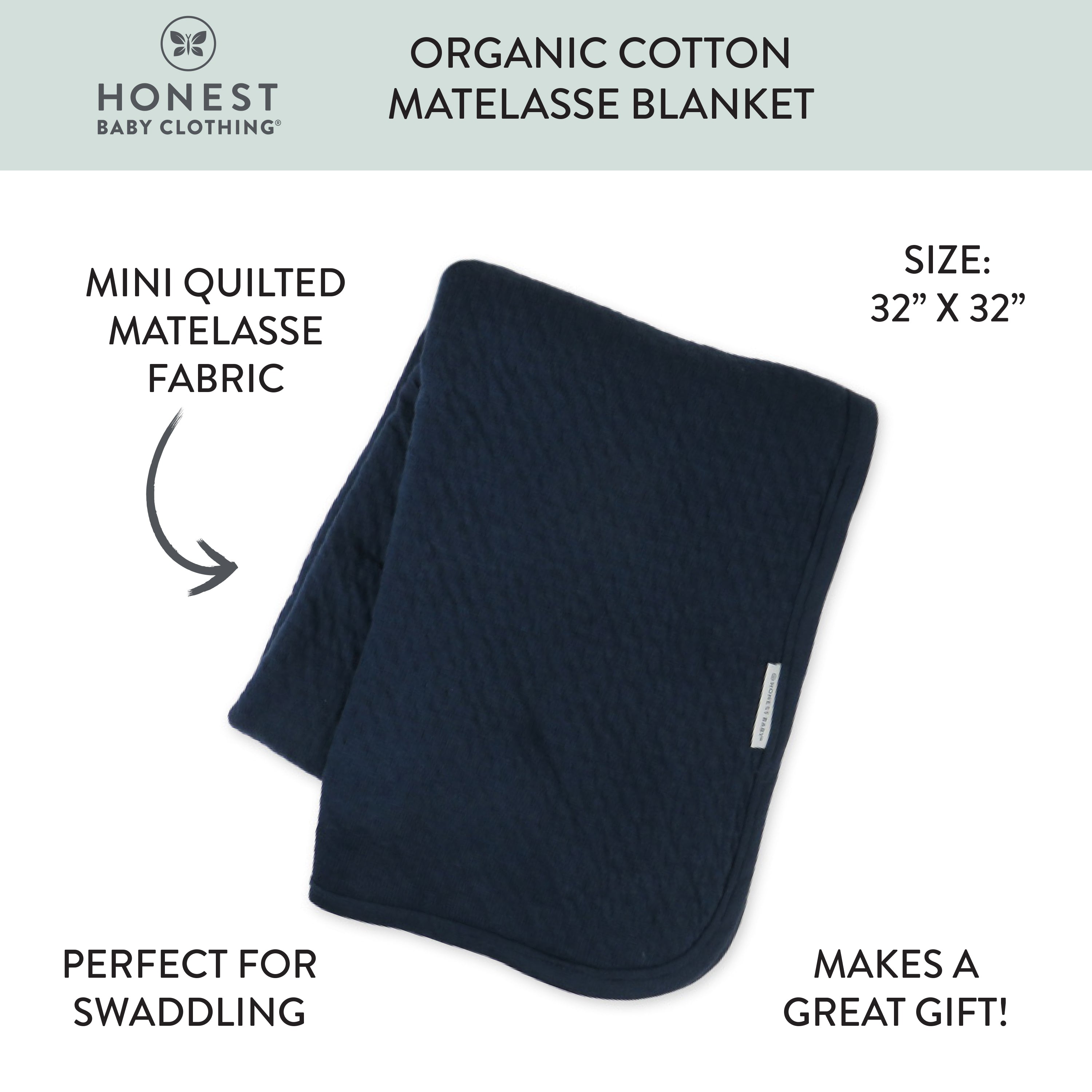 Organic Cotton Matelassé Receiving Blanket