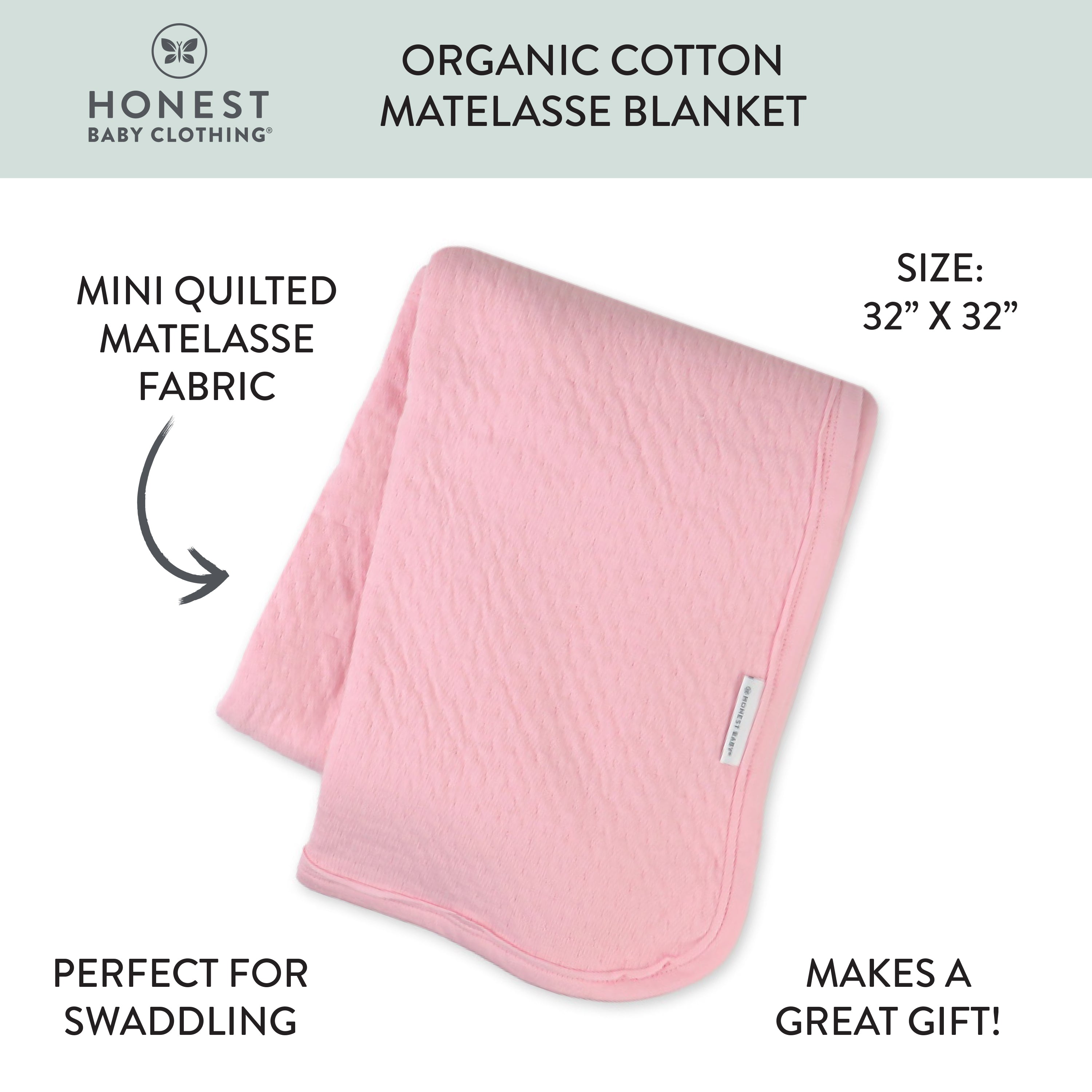 Organic Cotton Matelassé Receiving Blanket