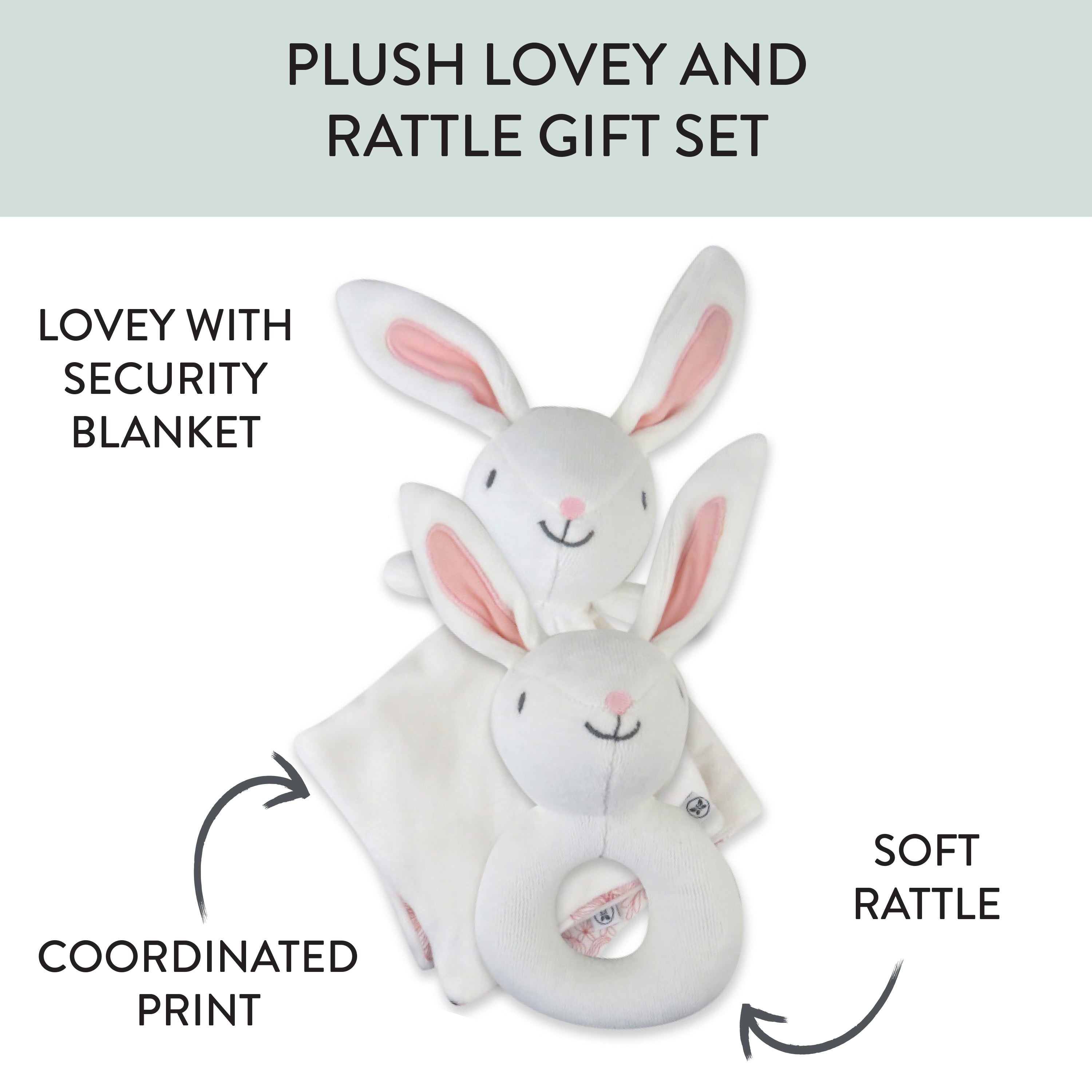Rabbit Lovey and Rattle BUNNY SWEET Gift Set
