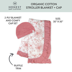 2-Piece Knit Stroller Blanket and Baby Hat