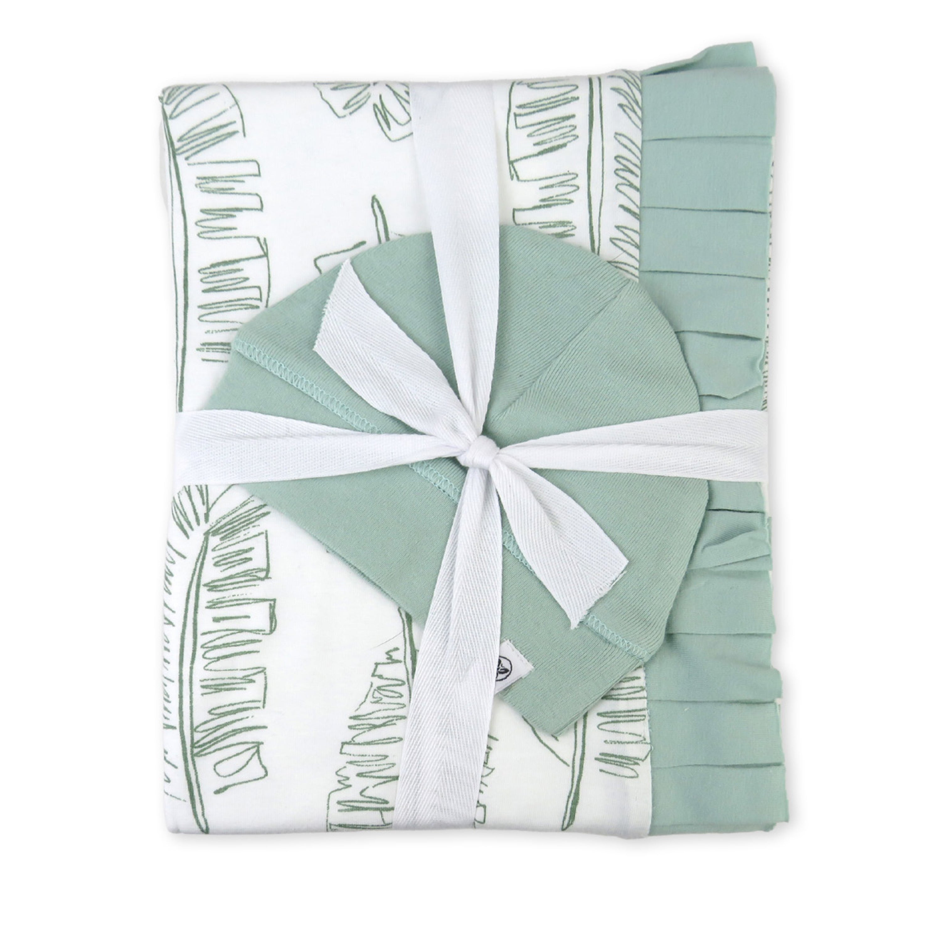 2-Piece Knit Stroller Blanket and Baby Hat