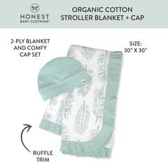 2-Piece Knit Stroller Blanket and Baby Hat