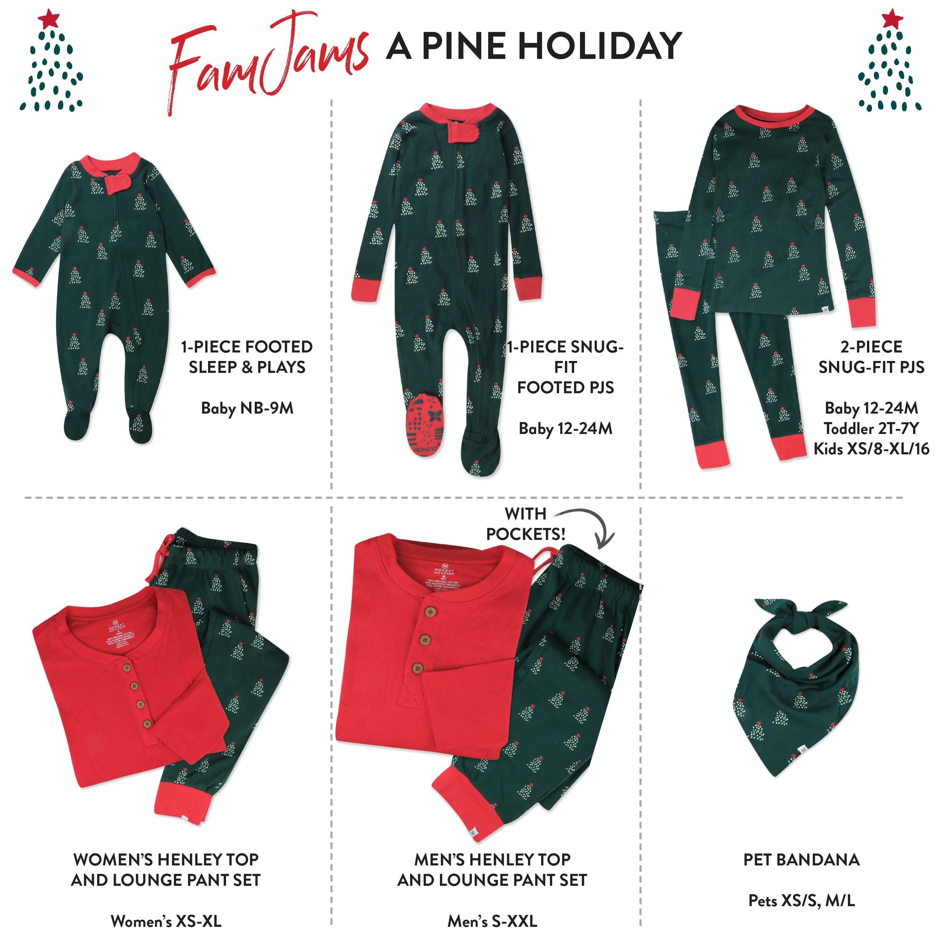 Organic Cotton Holiday Matching Family Pajamas