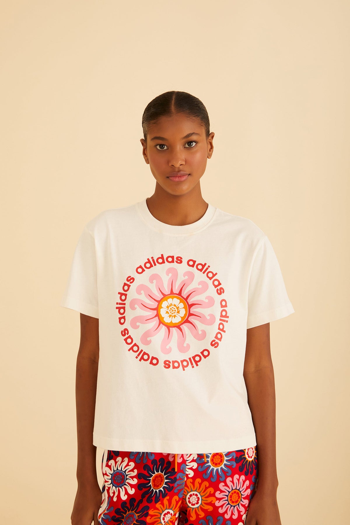 White Adidas FARM GFX Tee