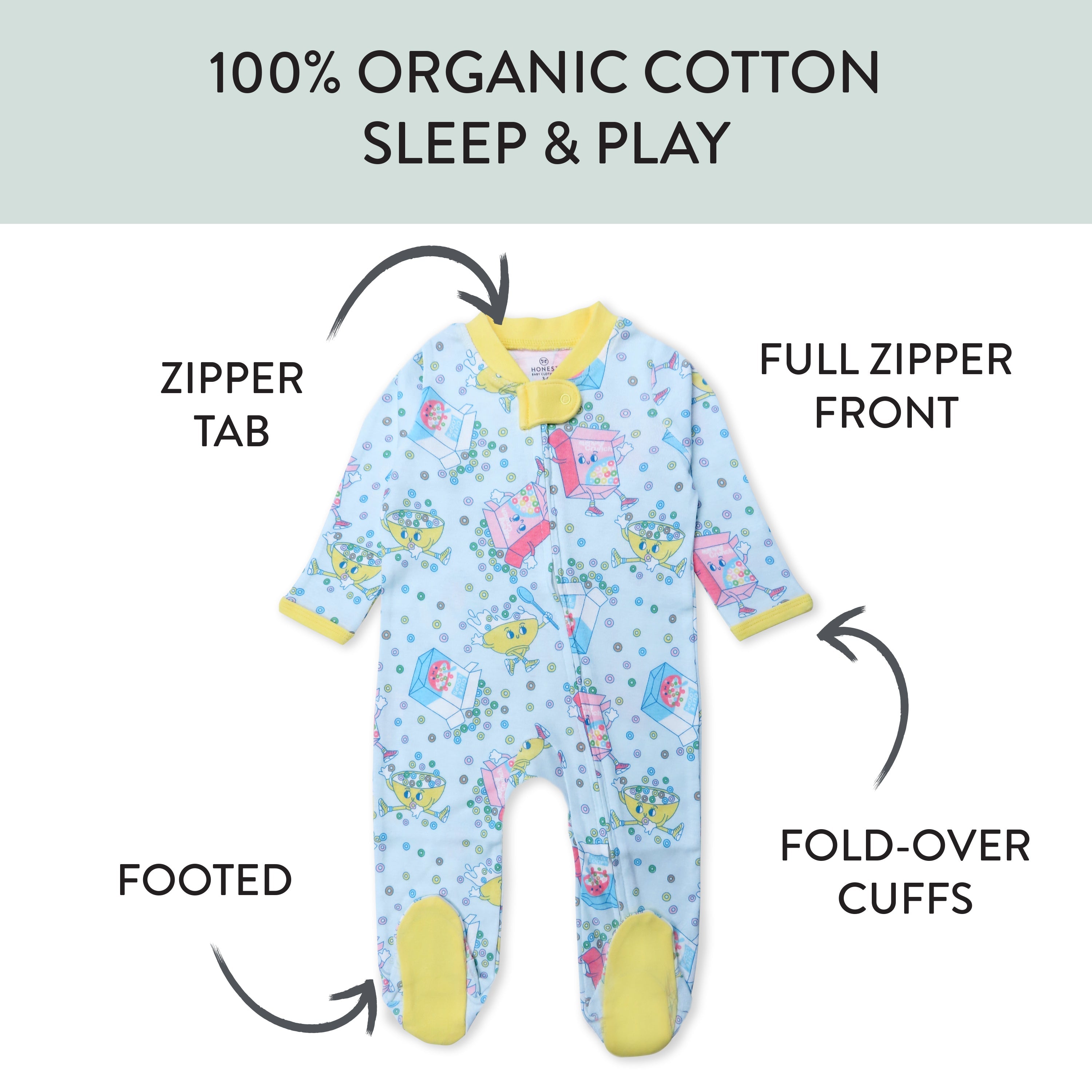 Organic Cotton Fun Foods Pajamas For Babies & Toddlers