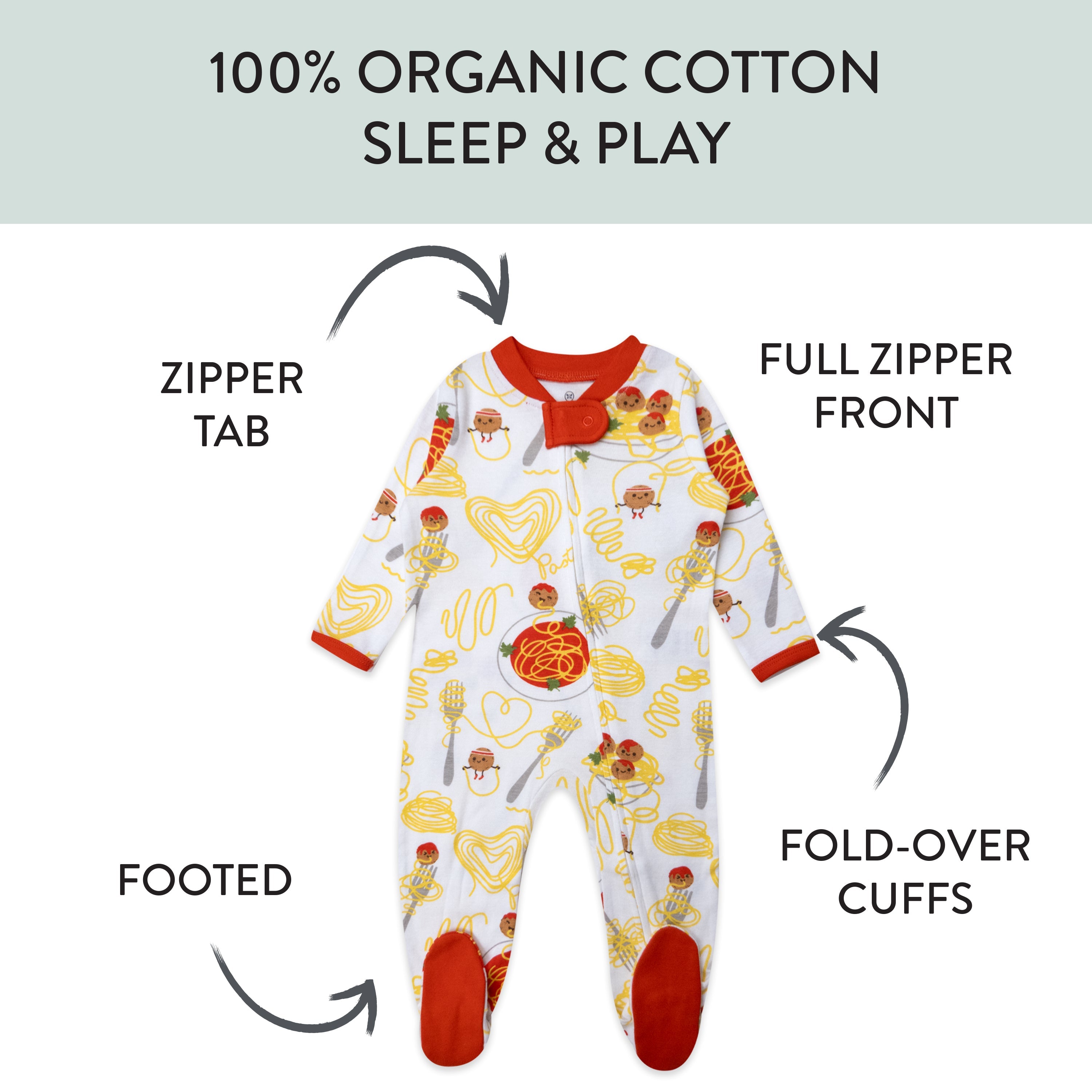 Organic Cotton Fun Foods Pajamas For Babies & Toddlers