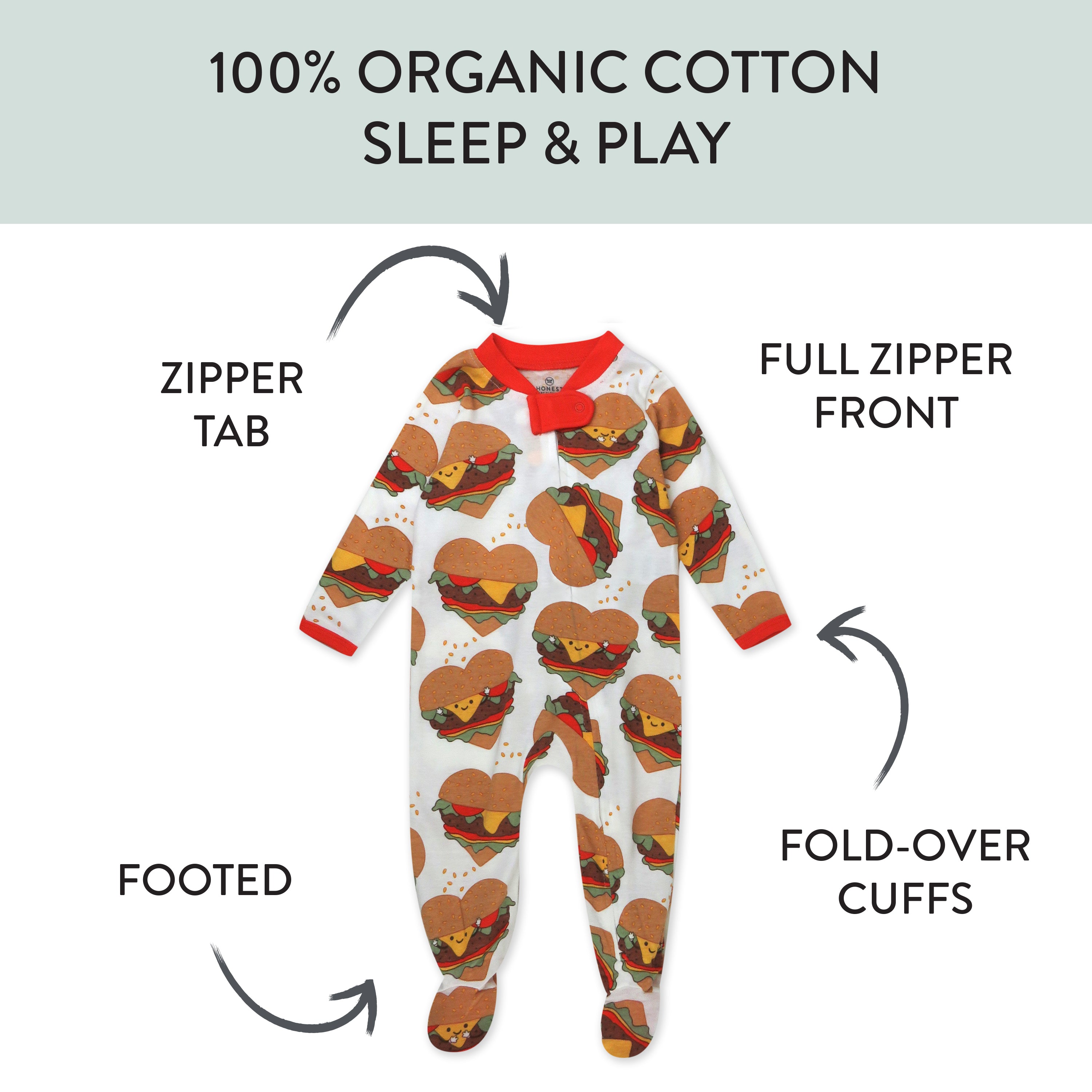 Organic Cotton Fun Foods Pajamas For Babies & Toddlers