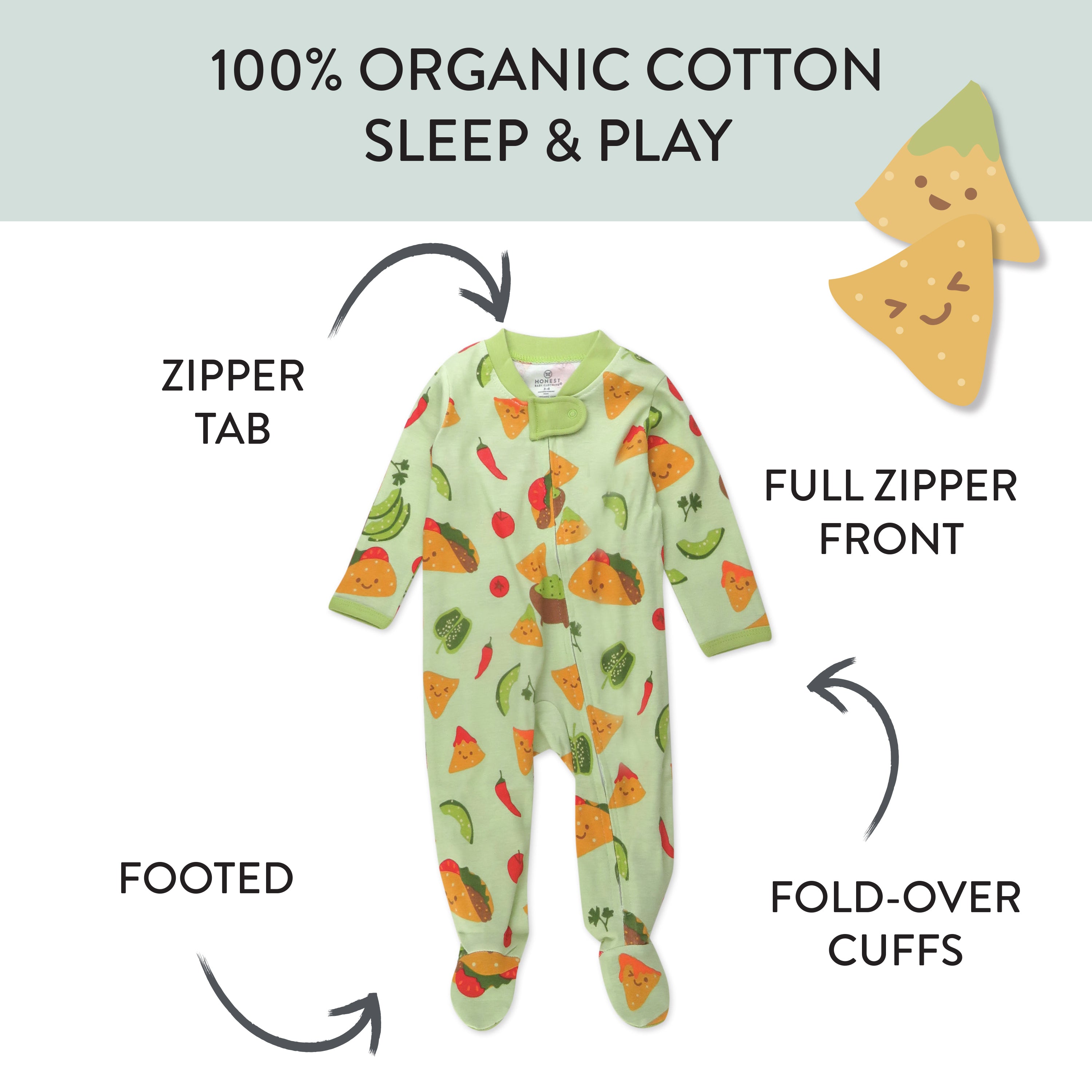 Organic Cotton Fun Foods Pajamas For Babies & Toddlers