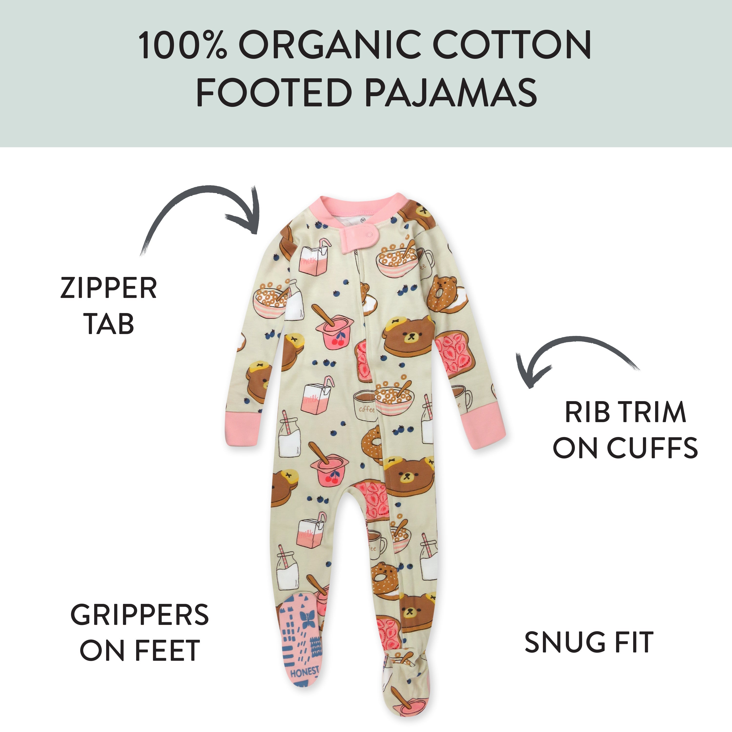 Organic Cotton Fun Foods Pajamas For Babies & Toddlers
