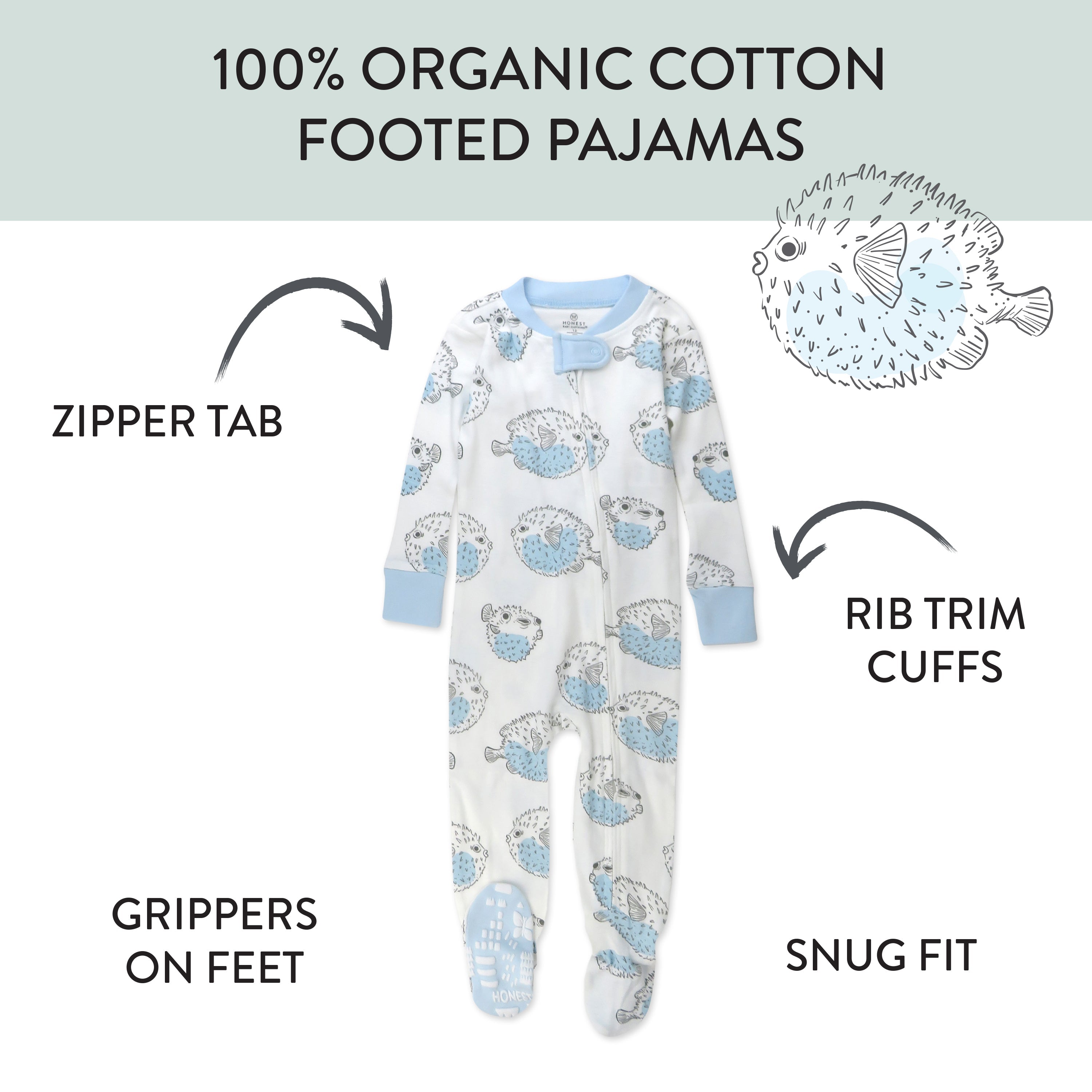 Organic Cotton Snug-Fit Footed Pajamas