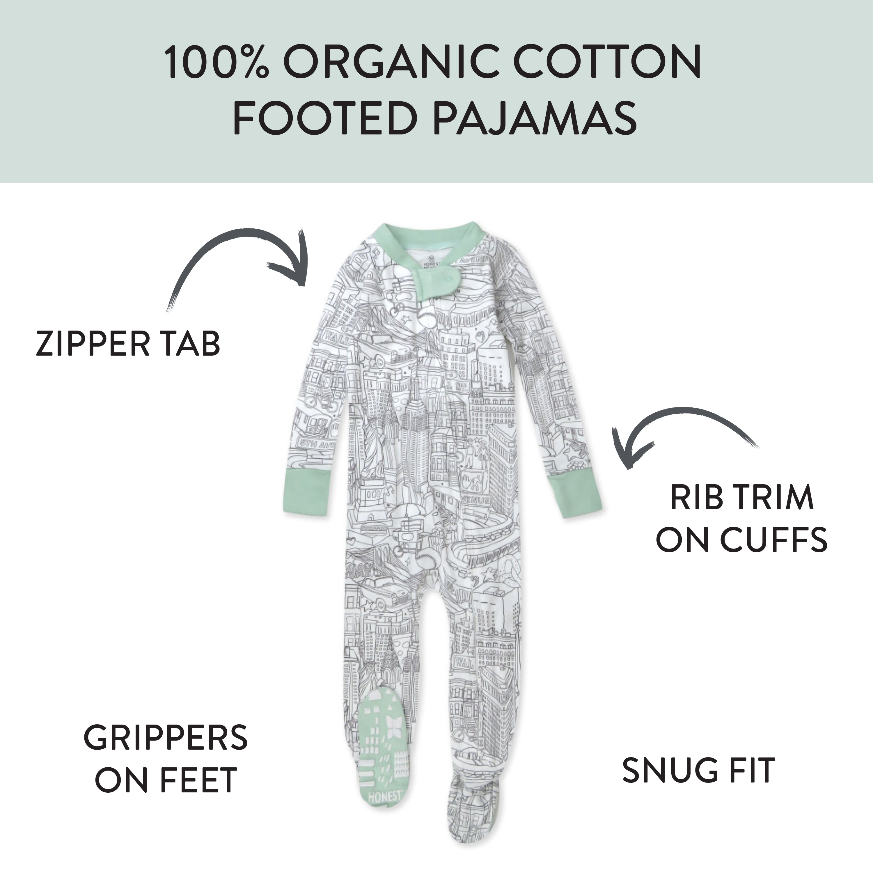 Organic Cotton Snug-Fit Footed Pajamas