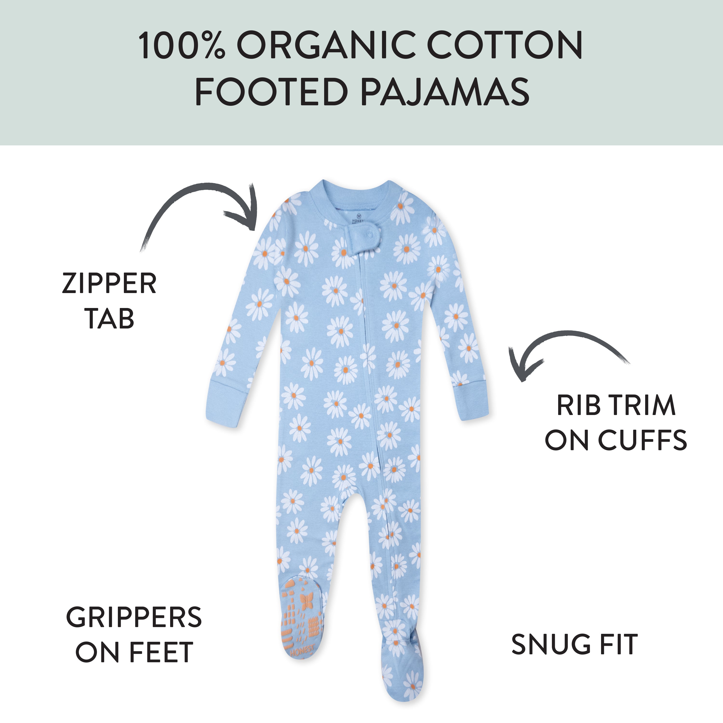 Organic Cotton Snug-Fit Footed Pajamas