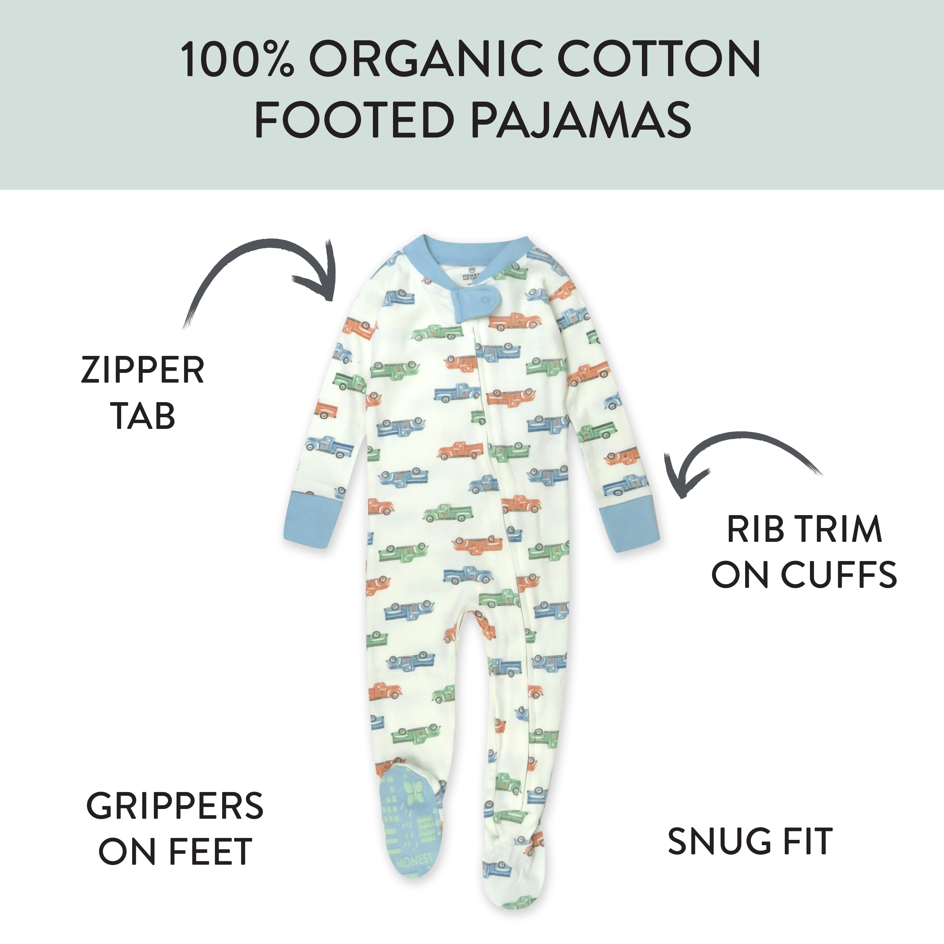Organic Cotton Snug-Fit Footed Pajamas